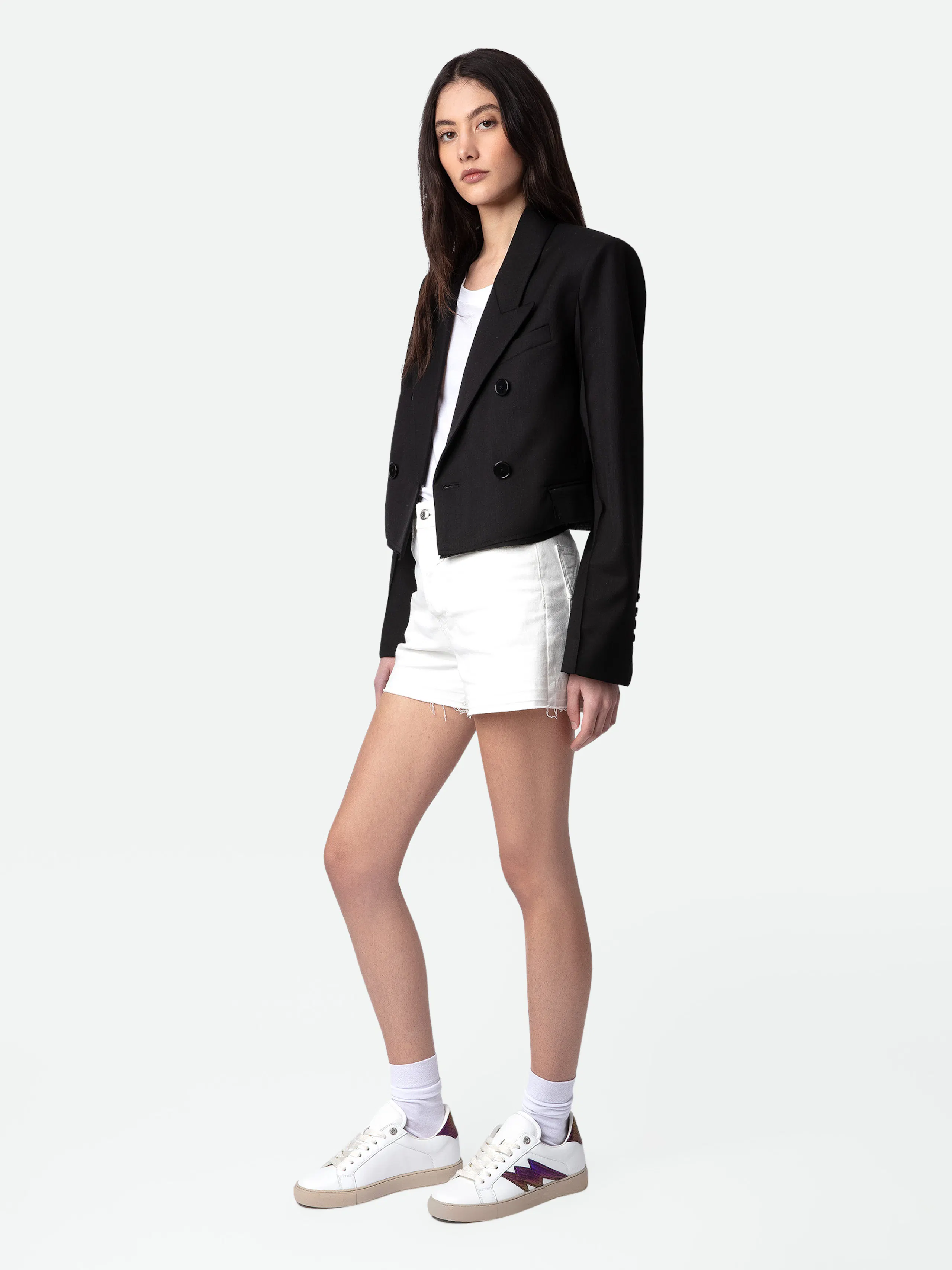 ZV1747 La Flash Embossed Metallic Low-Top Trainers 6