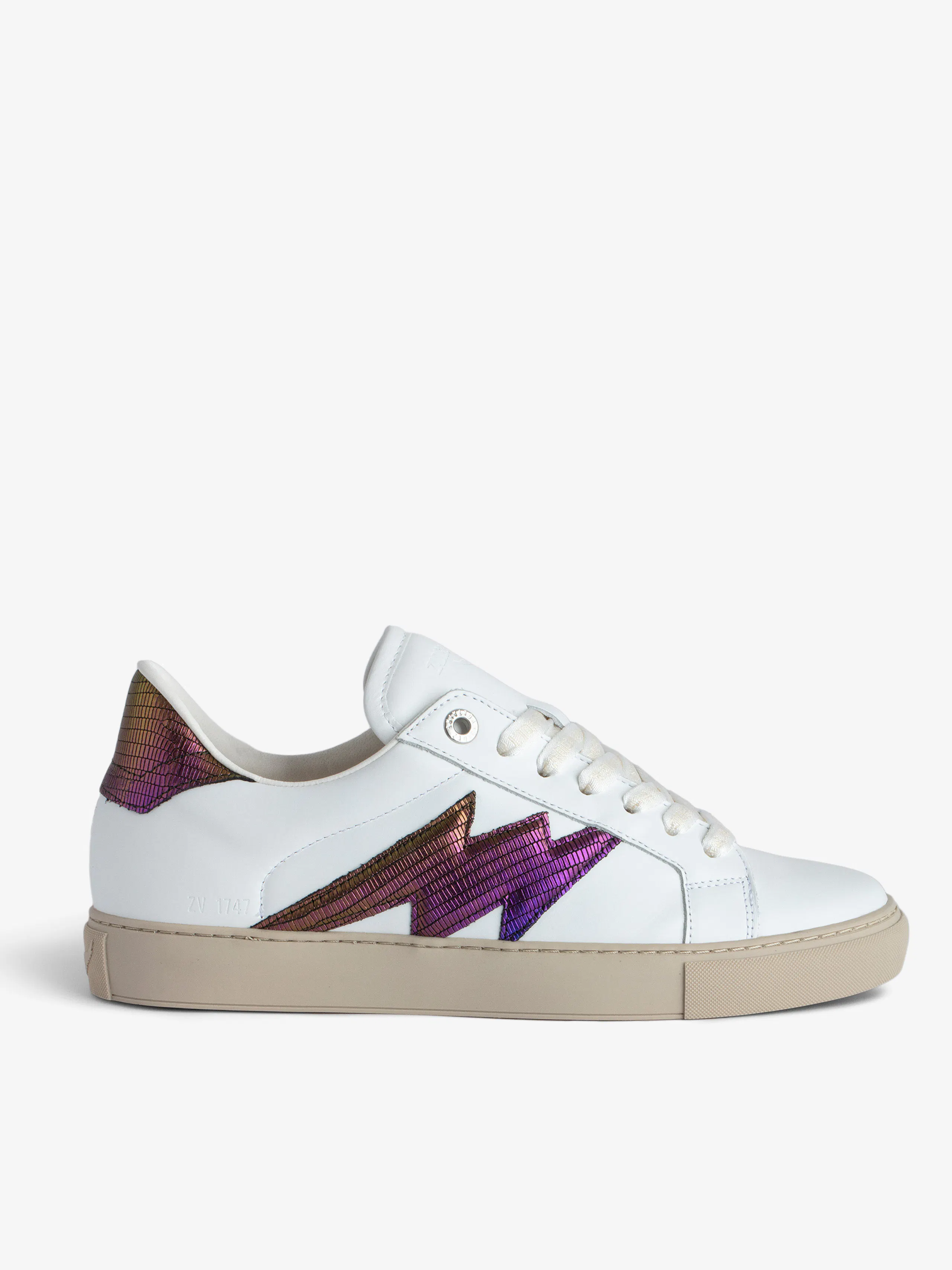 ZV1747 La Flash Embossed Metallic Low-Top Trainers 1