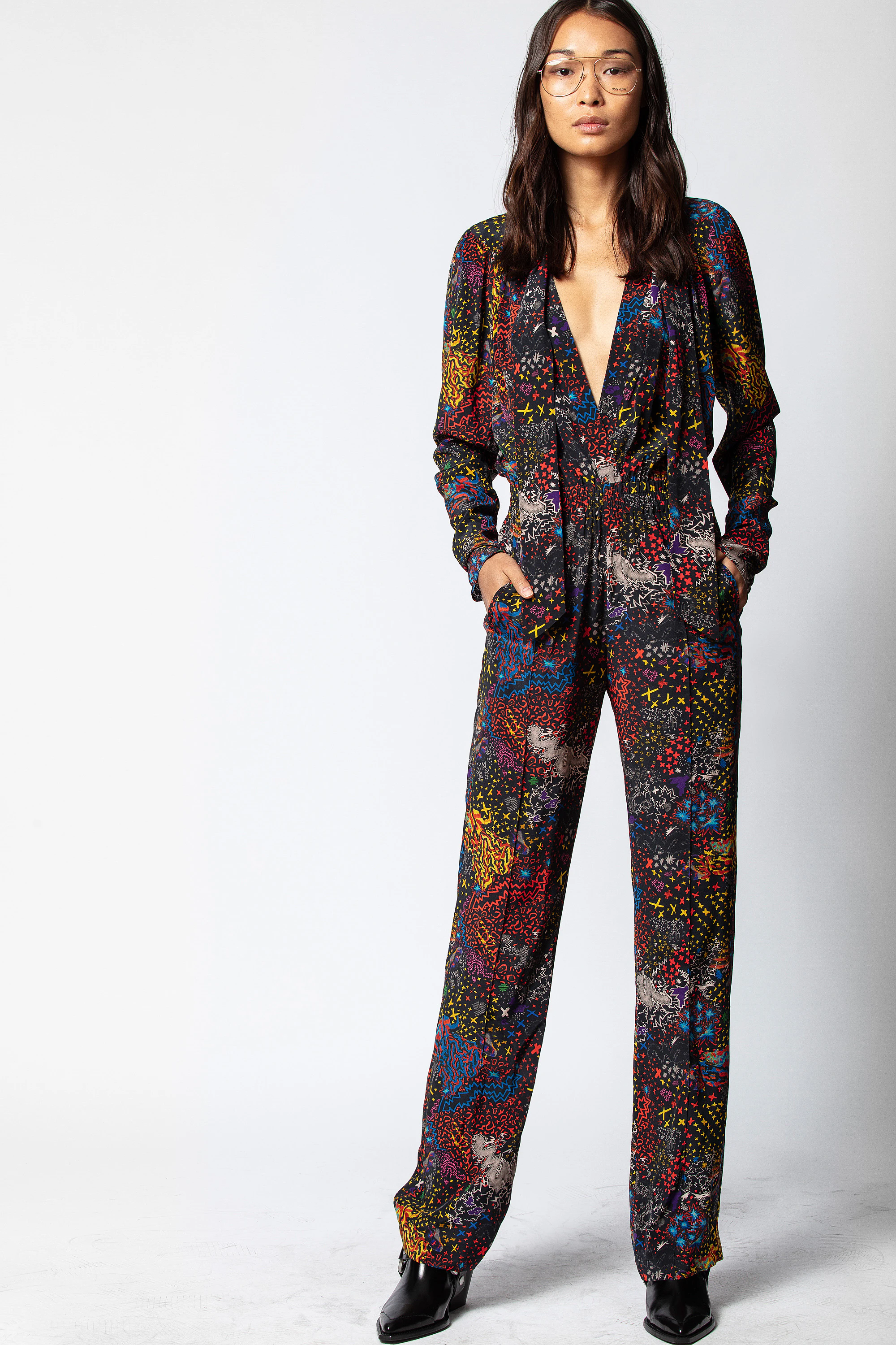 Captain Print Silk Jumpsuit thumbnail 6