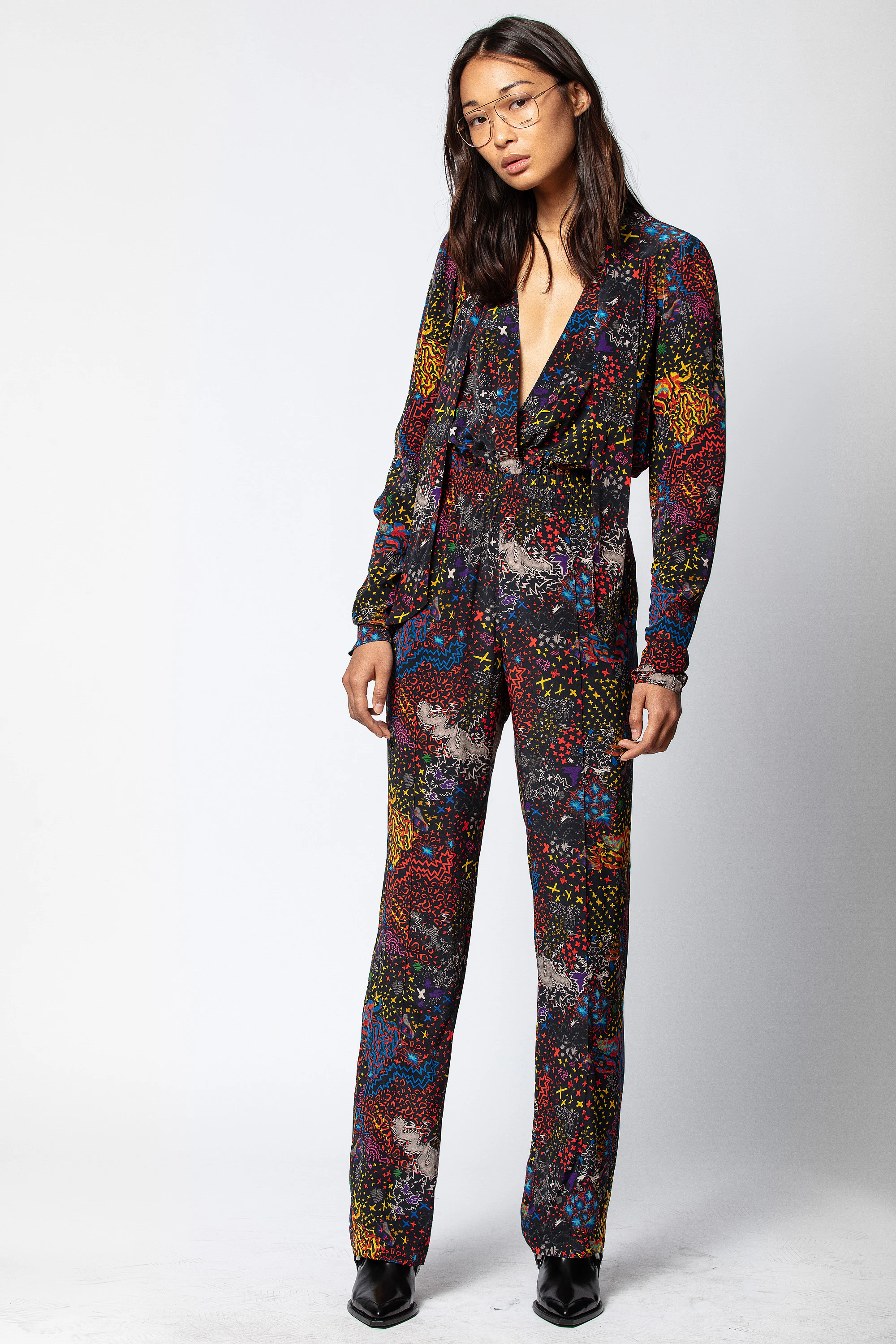 Captain Print Silk Jumpsuit thumbnail 1