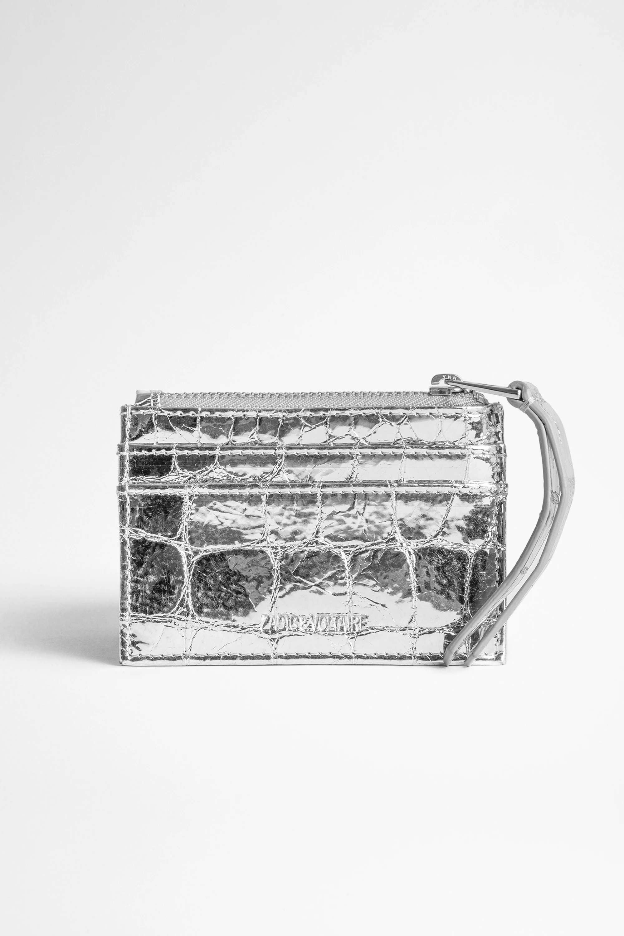 ZV Pass Croco Card Holder wallet silver women | Zadig&Voltaire