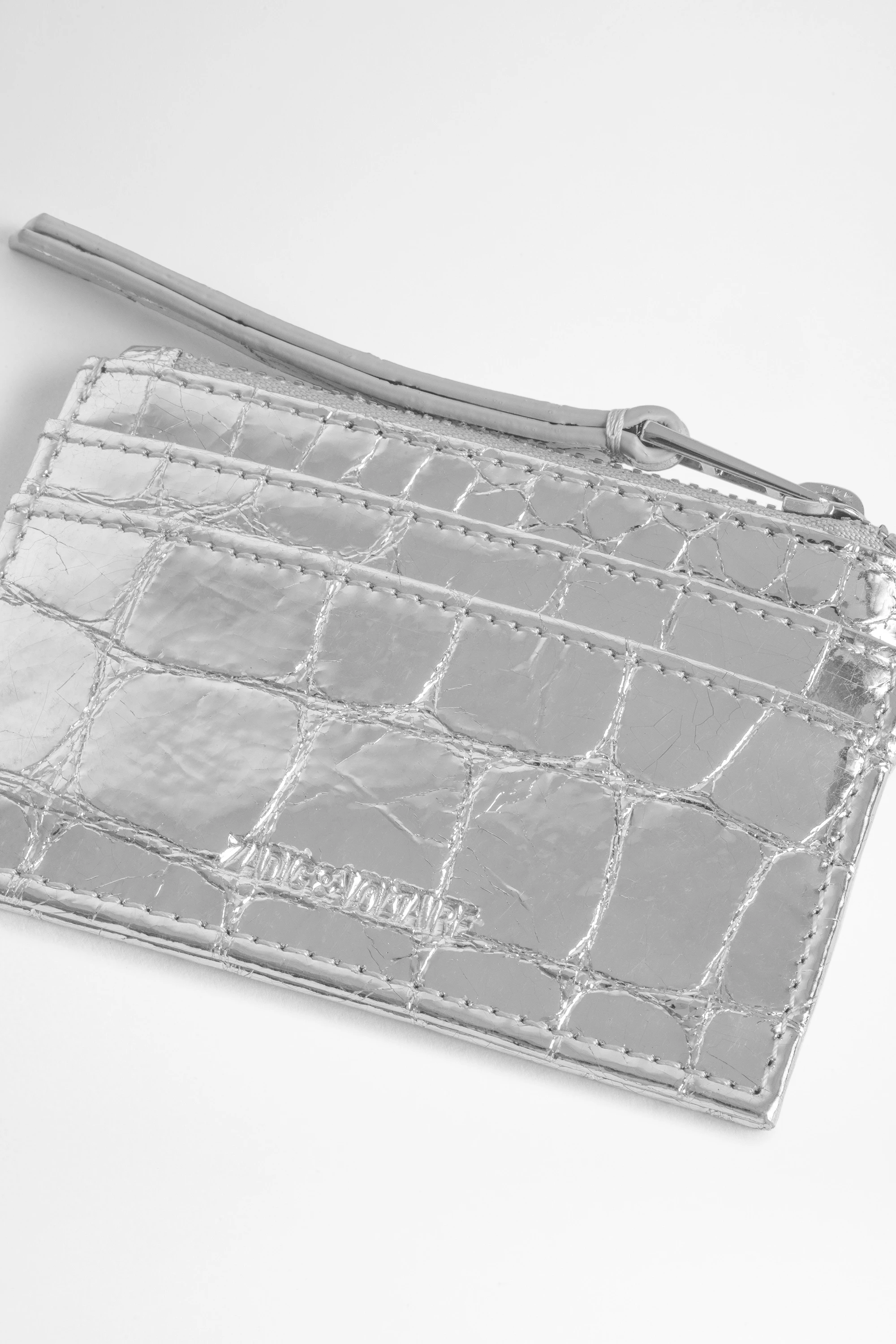 ZV Pass Croco Card Holder wallet silver women | Zadig&Voltaire