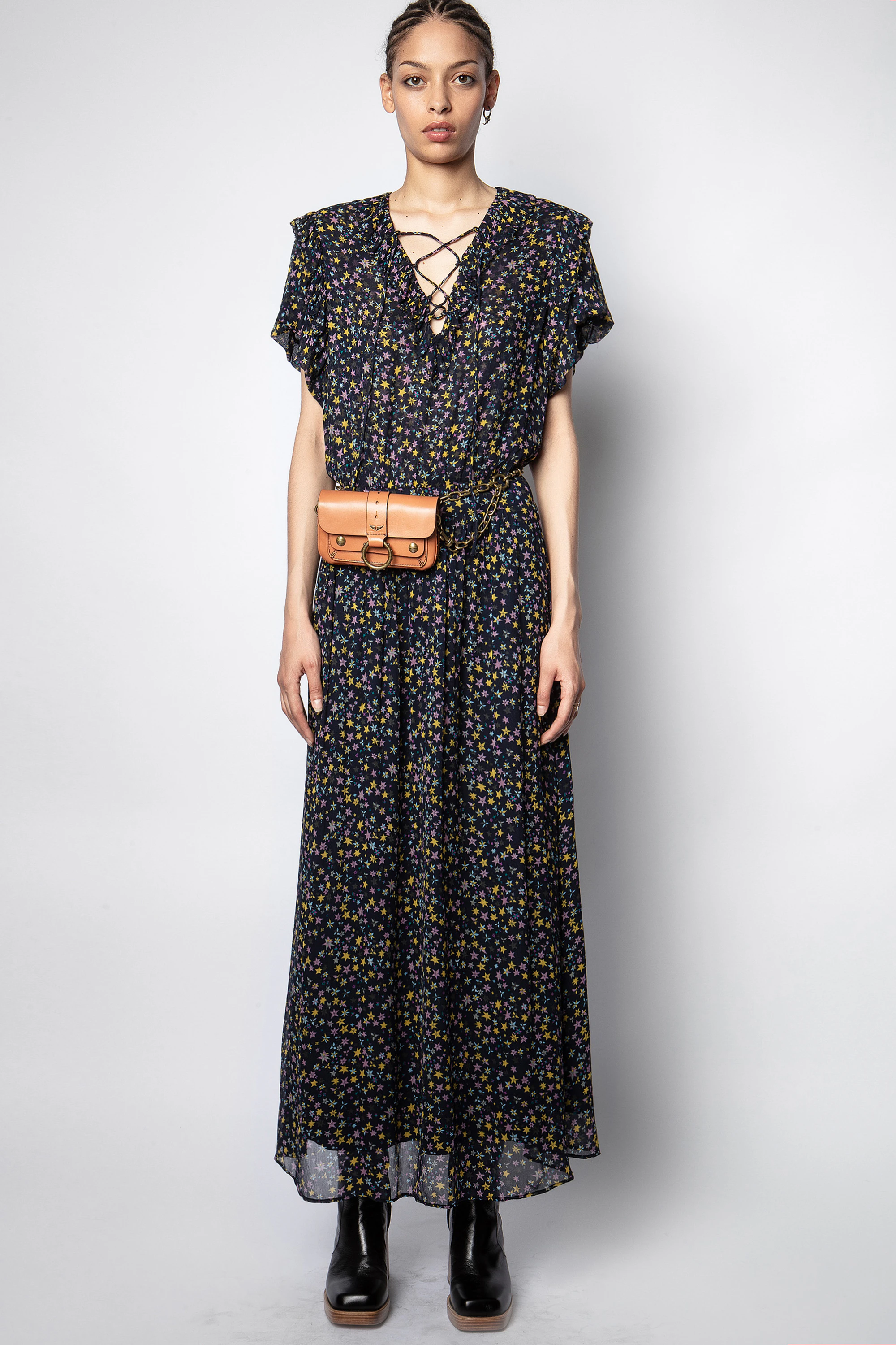 Rainy Crinkle Print Etoiles Dress thumbnail 1