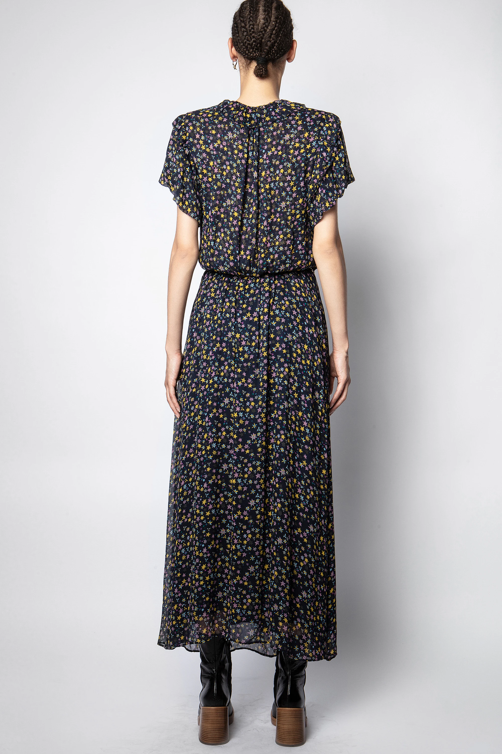 Rainy Crinkle Print Etoiles Dress thumbnail 5