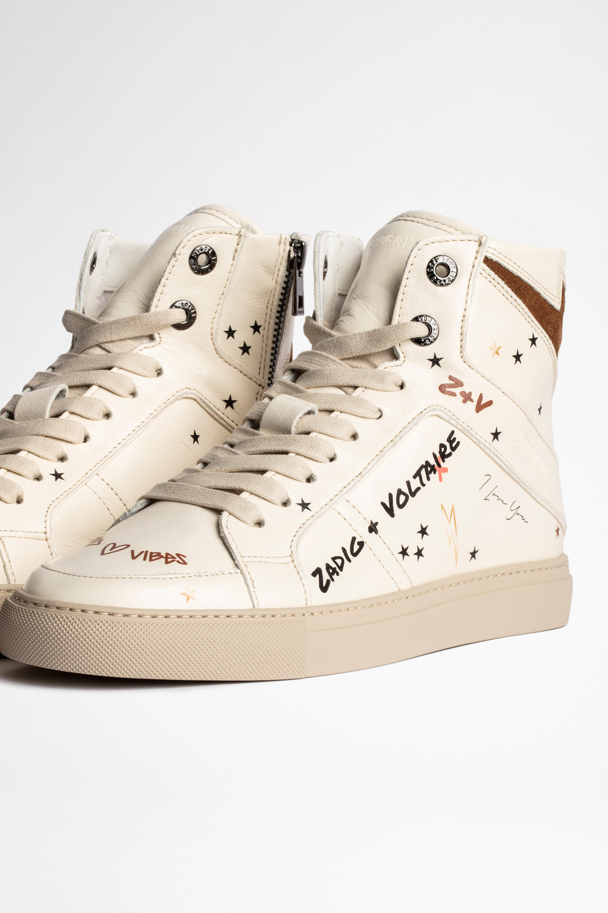 Sneakers Montantes Cuir High Flash ZV1747 thumbnail 3