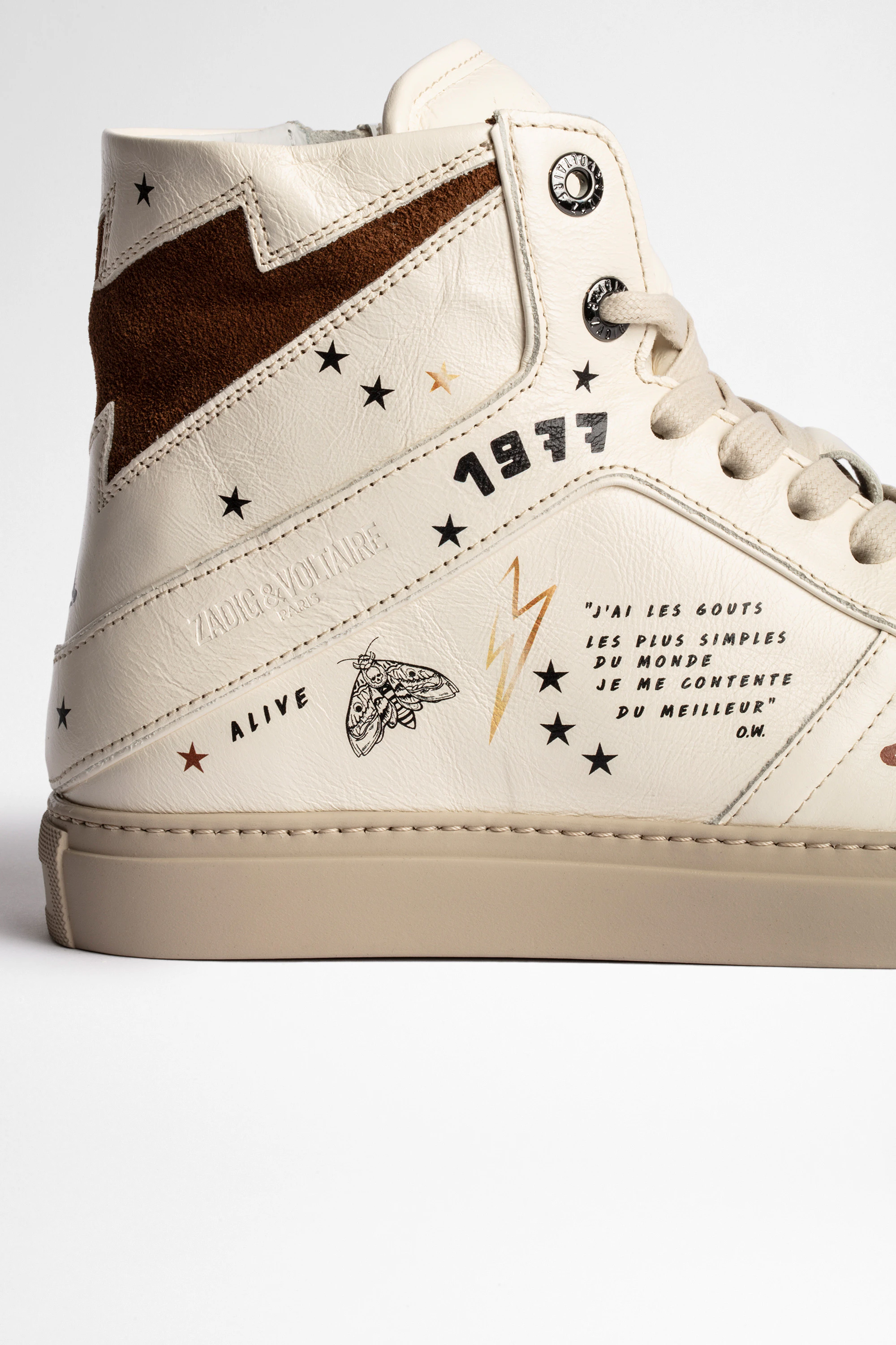 Sneakers Montantes Cuir High Flash ZV1747 thumbnail 5