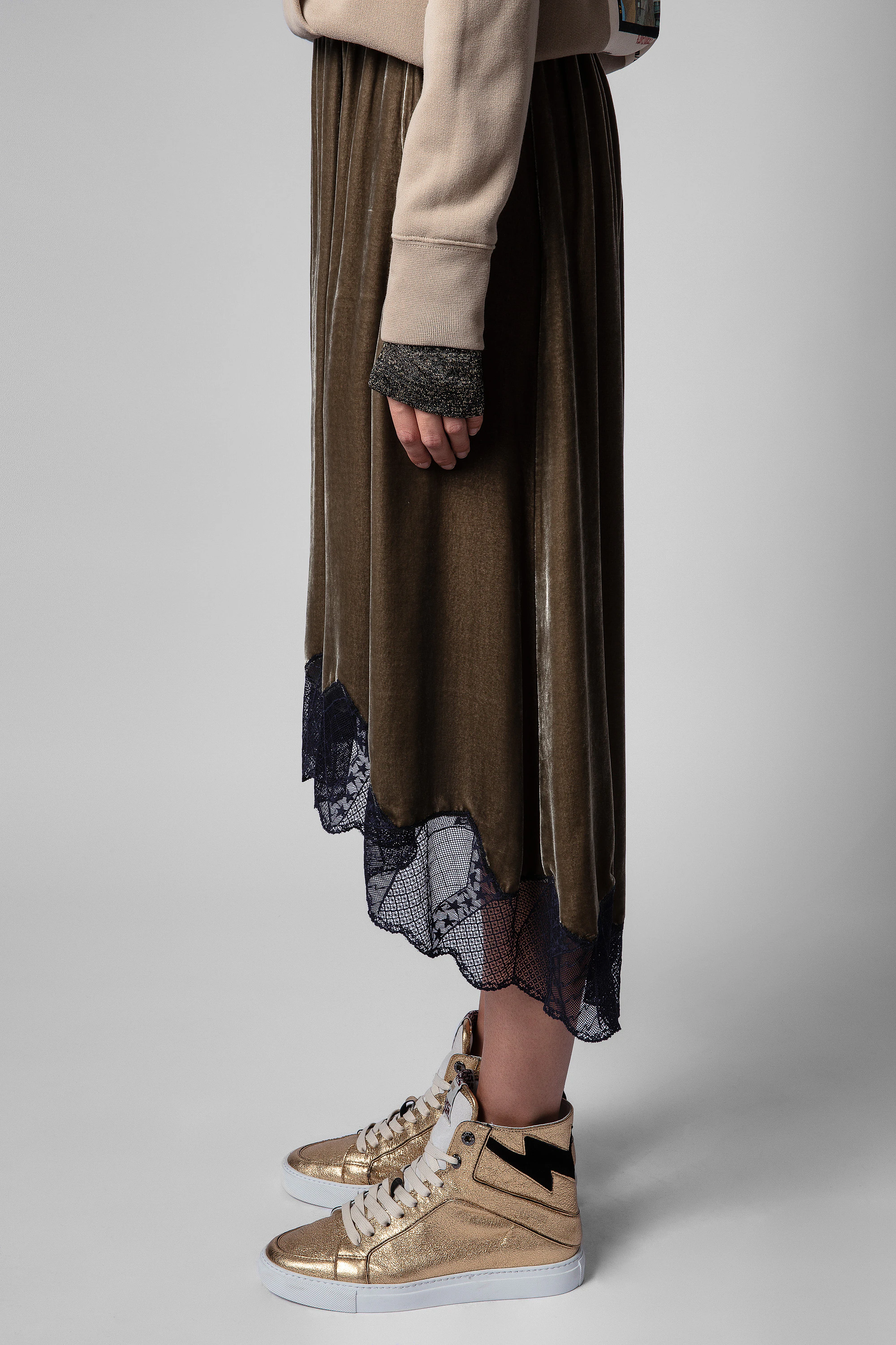 Joslin Velvet Skirt skirt green women | Zadig&Voltaire Joslin Velvet Skirt skirt green women | Zadig&Voltaire