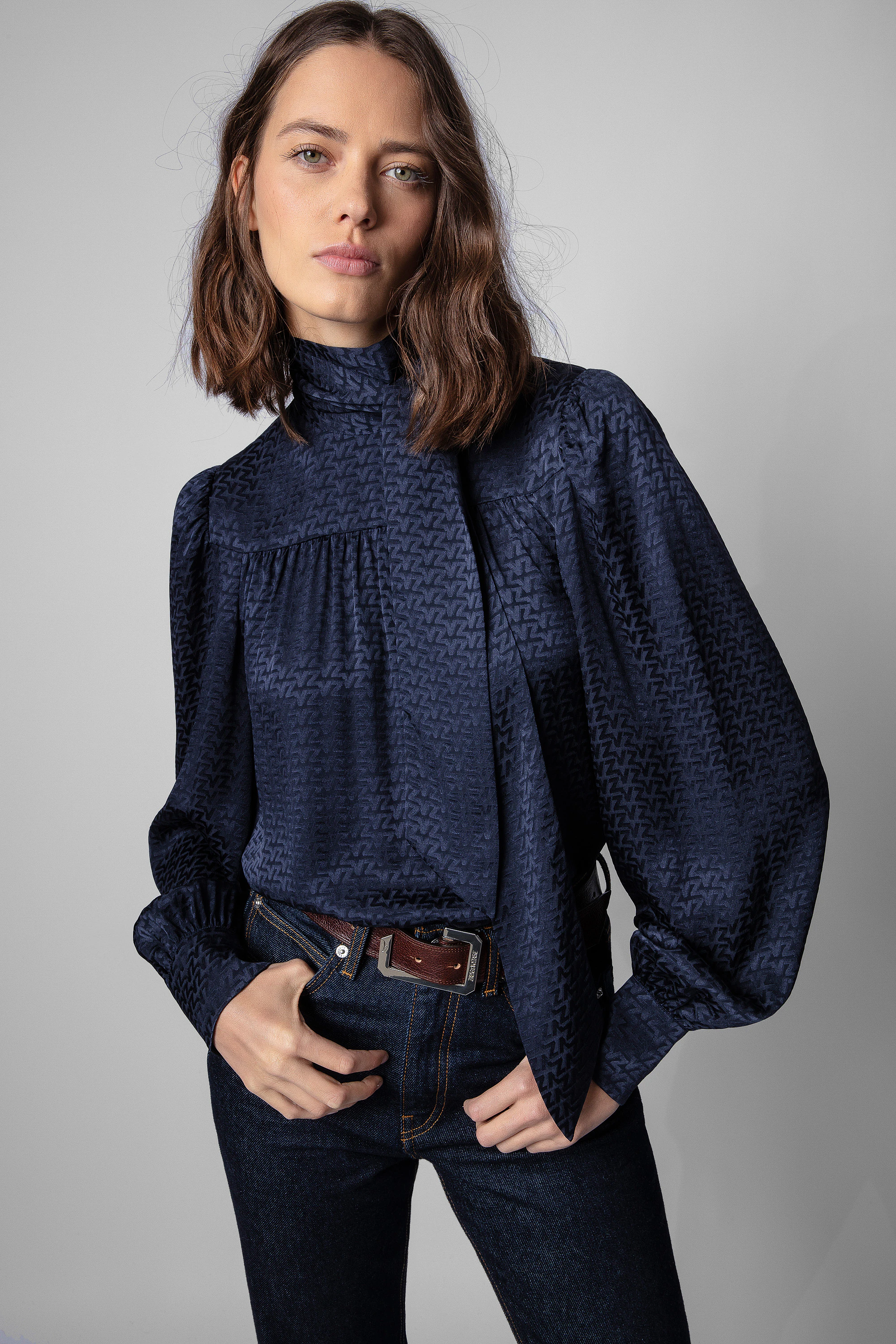 Tire Jac ZV Silk Top top navy women | Zadig&Voltaire