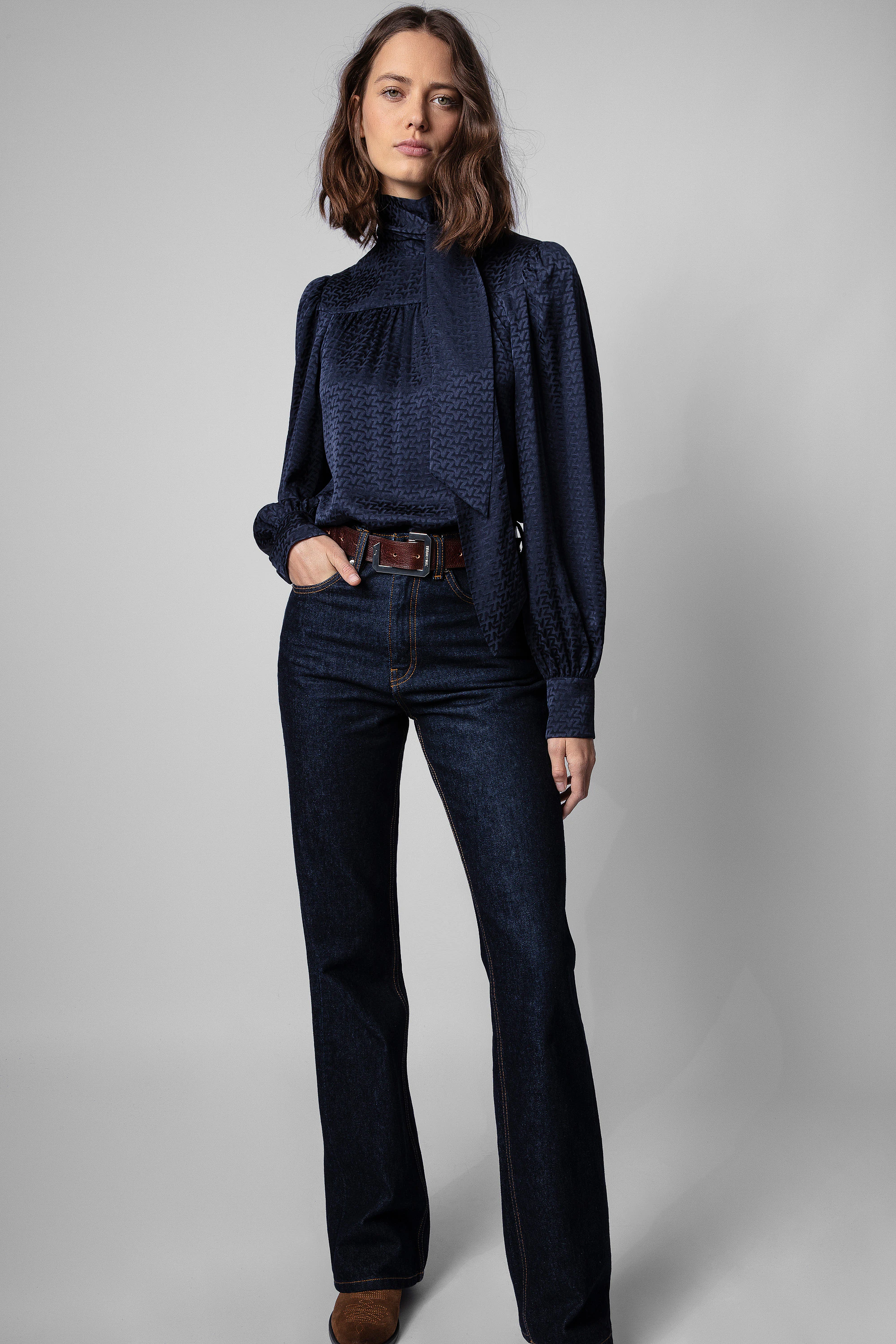 Tire Jac ZV Silk Top top navy women | Zadig&Voltaire