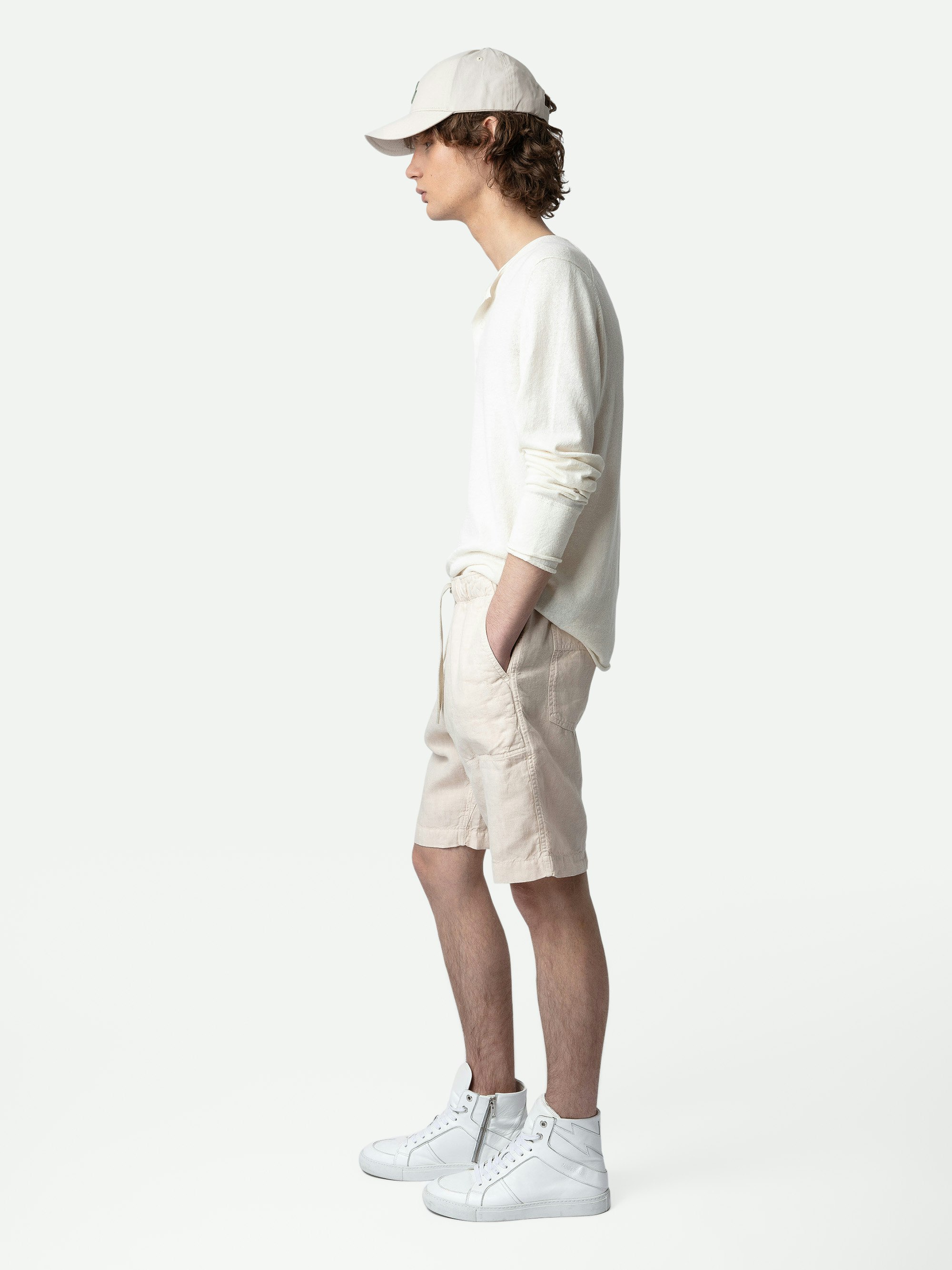 Pixel Linen Bermuda Shorts 4
