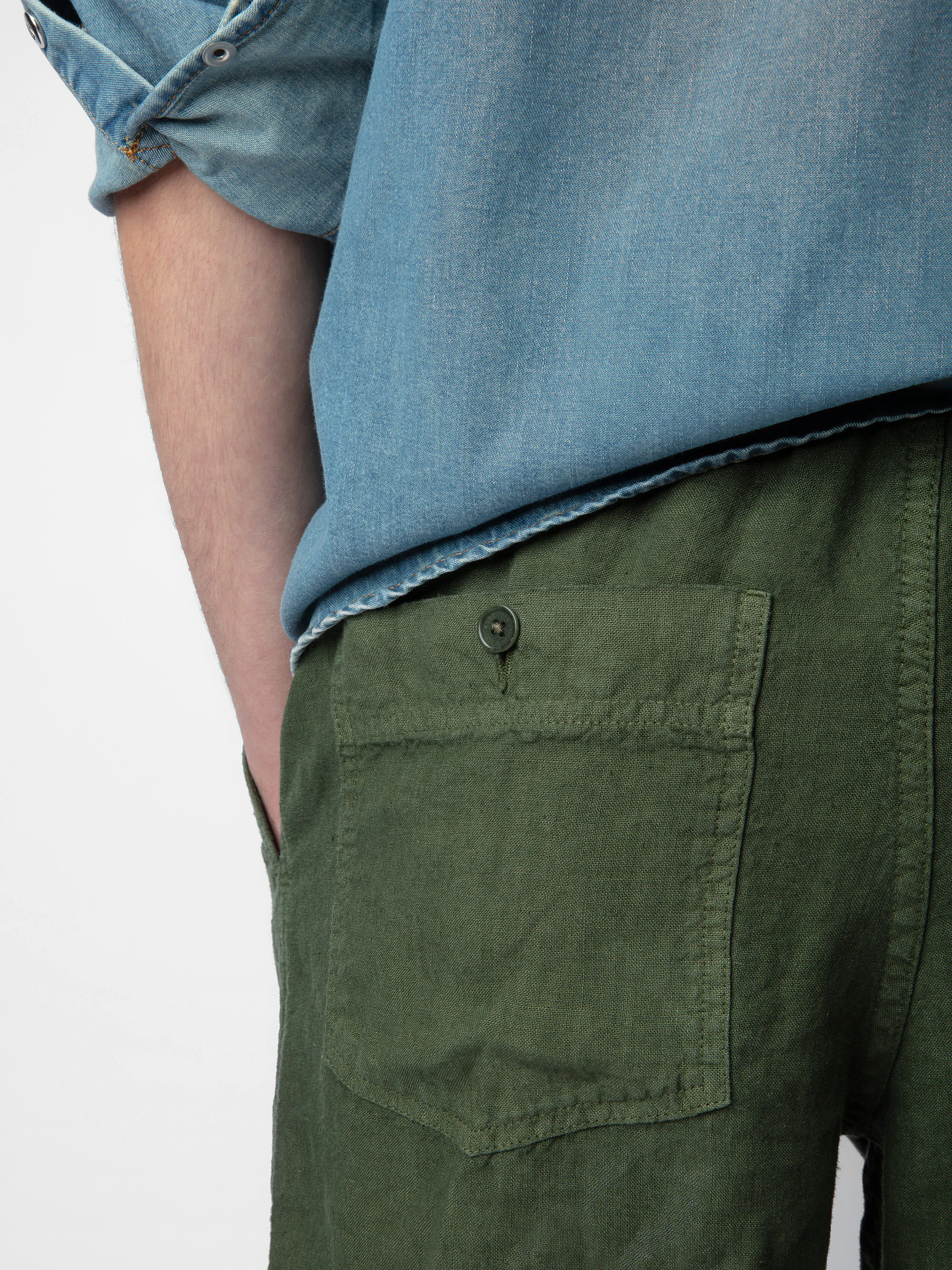 Pixel Linen Bermuda Shorts thumbnail 3