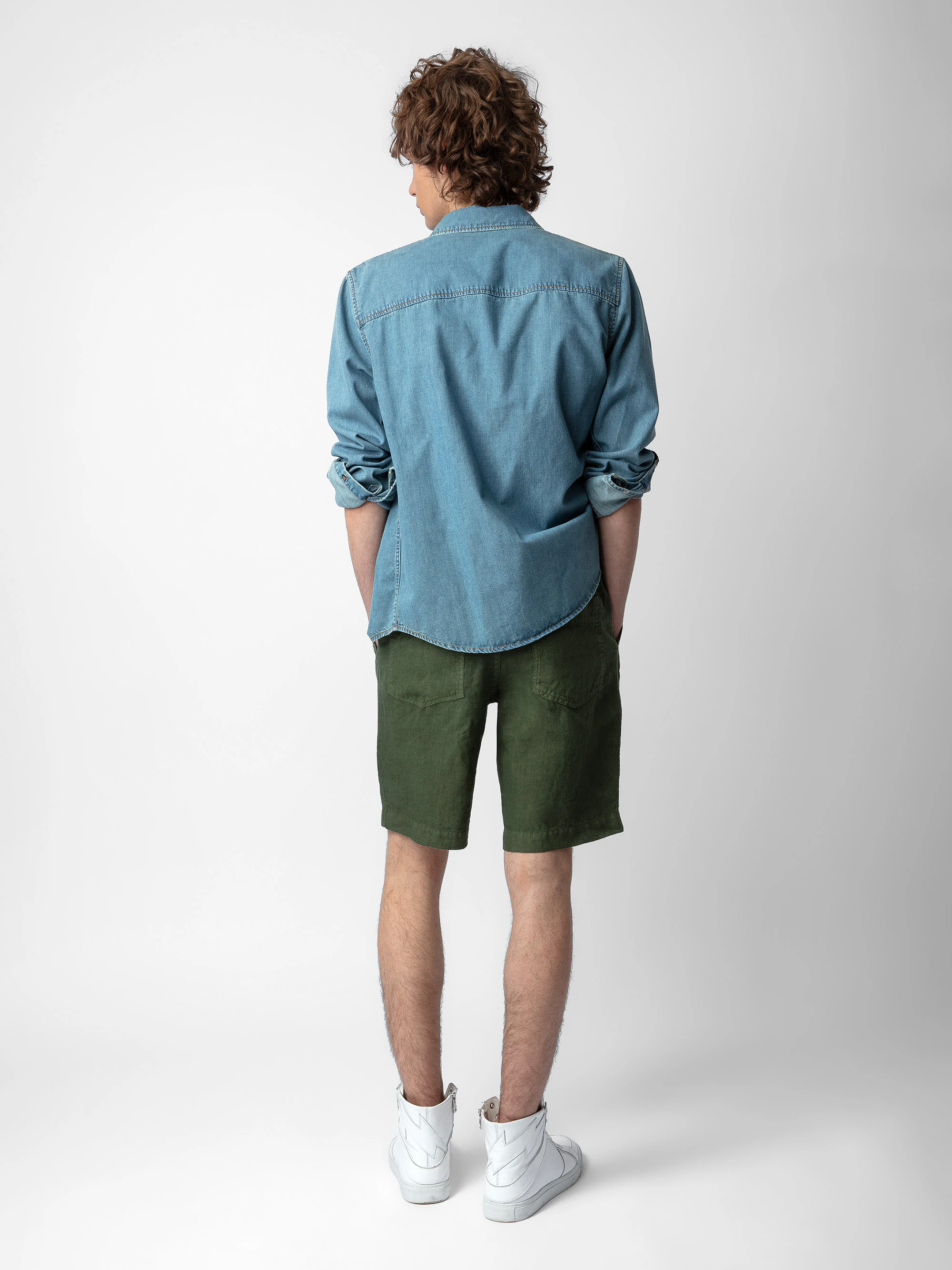 Pixel Linen Bermuda Shorts thumbnail 2