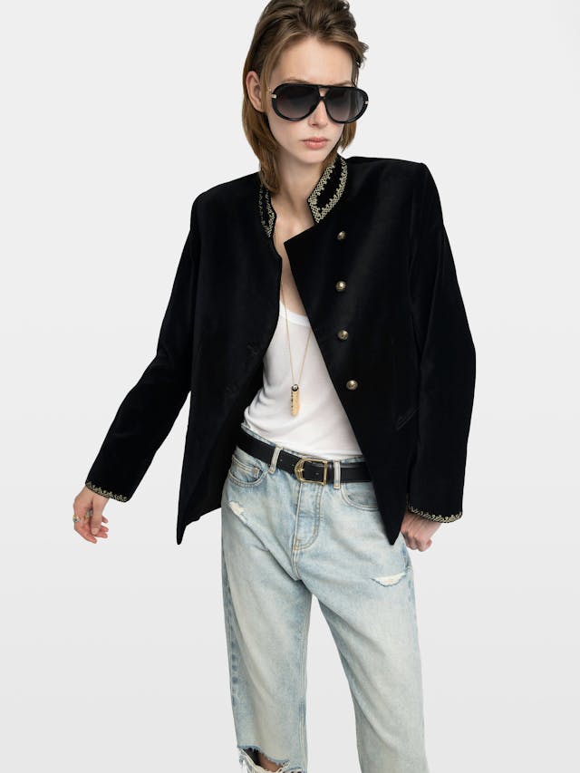 Verysa Velvet Blazer