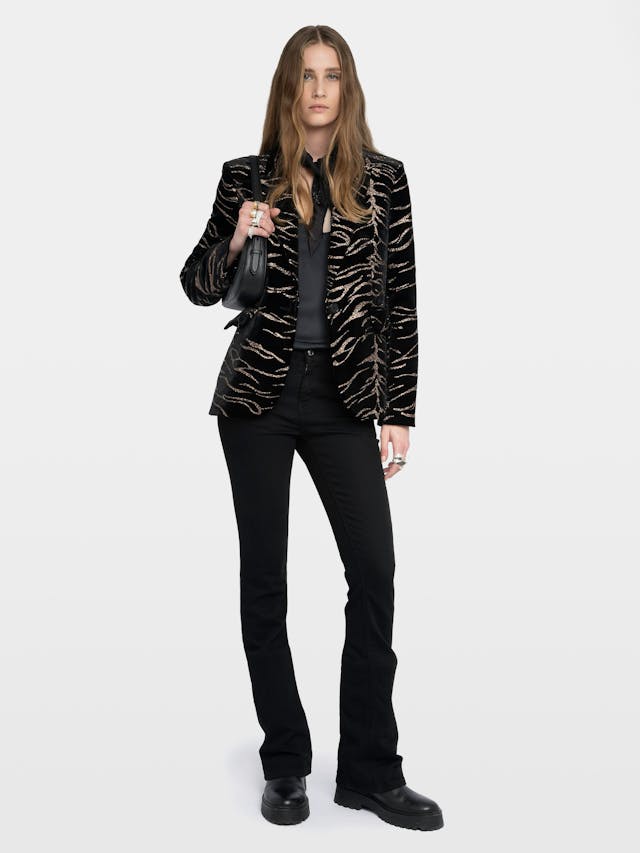Vavy Sequin Velvet Blazer