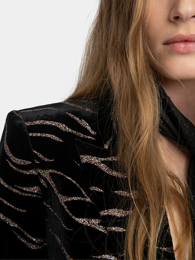 Vavy Sequin Velvet Blazer
