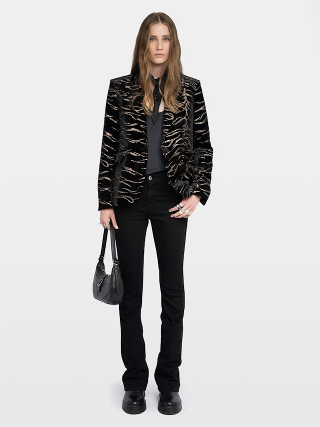 Vavy Sequin Velvet Blazer