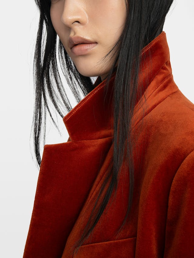 Vaska Structured Velvet Blazer