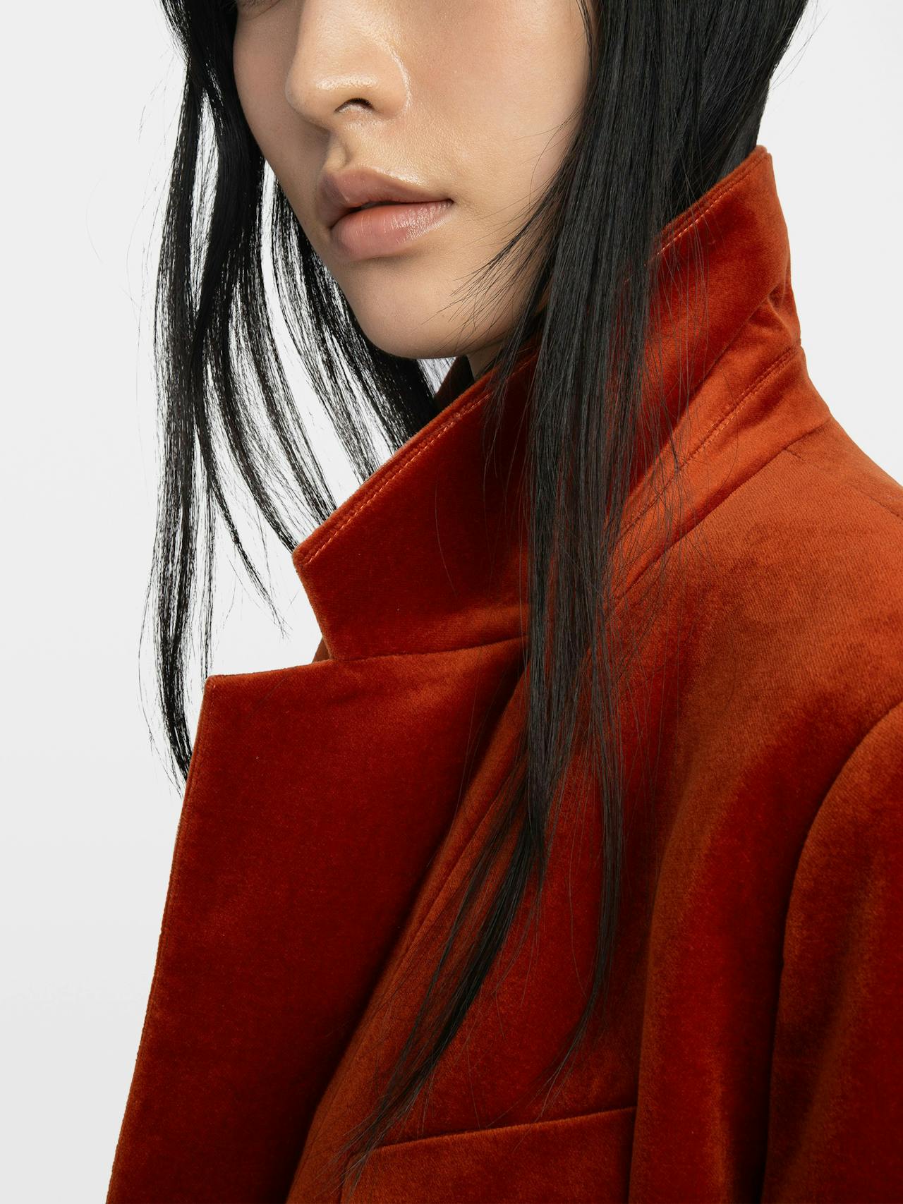 Vaska Structured Velvet Blazer