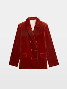 Vaska Structured Velvet Blazer