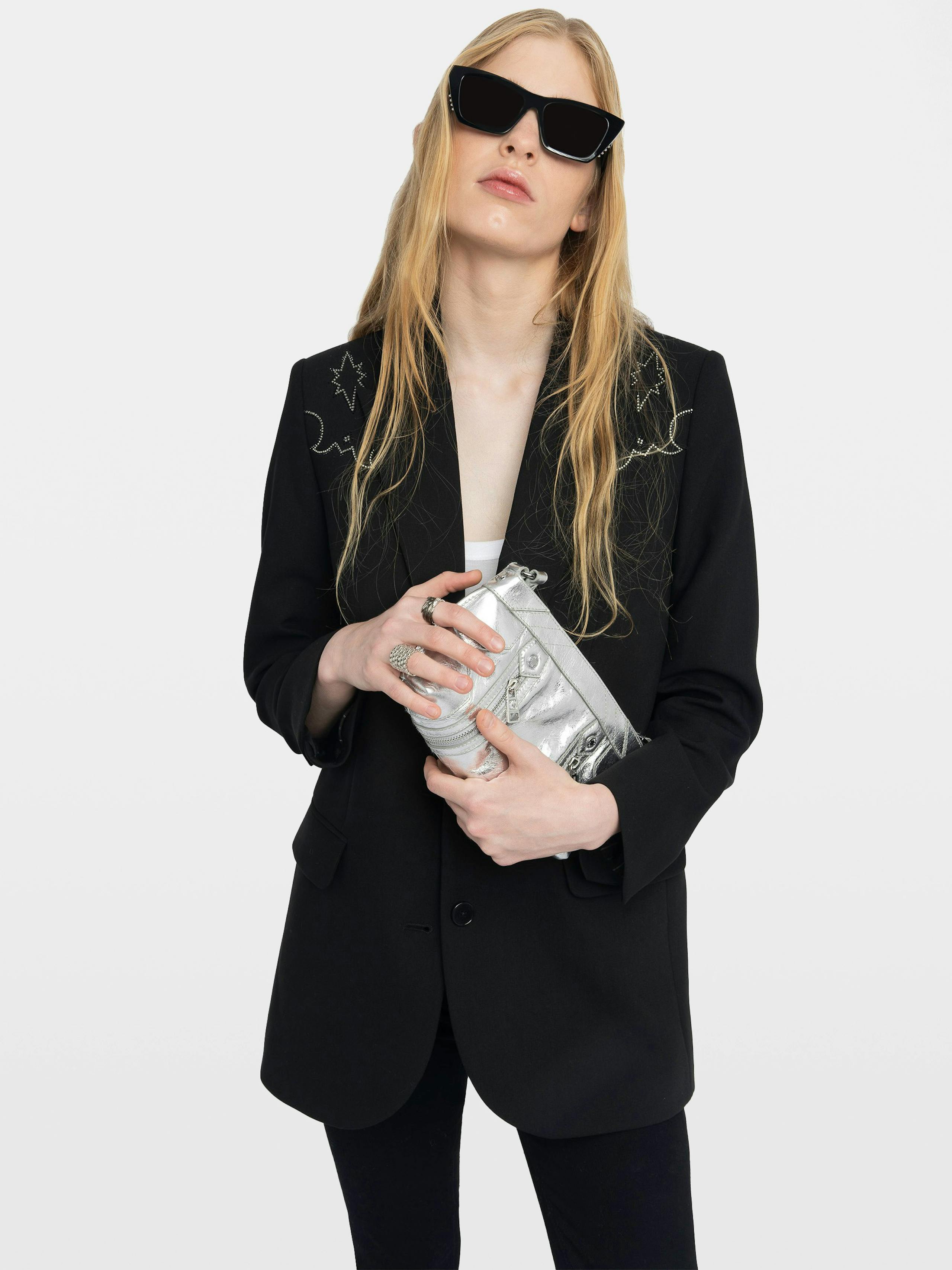Viva Black Rhinestone Blazer 5