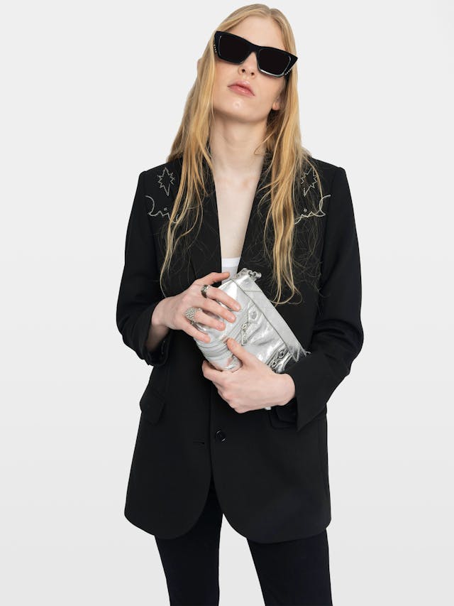 Viva Black Rhinestone Blazer