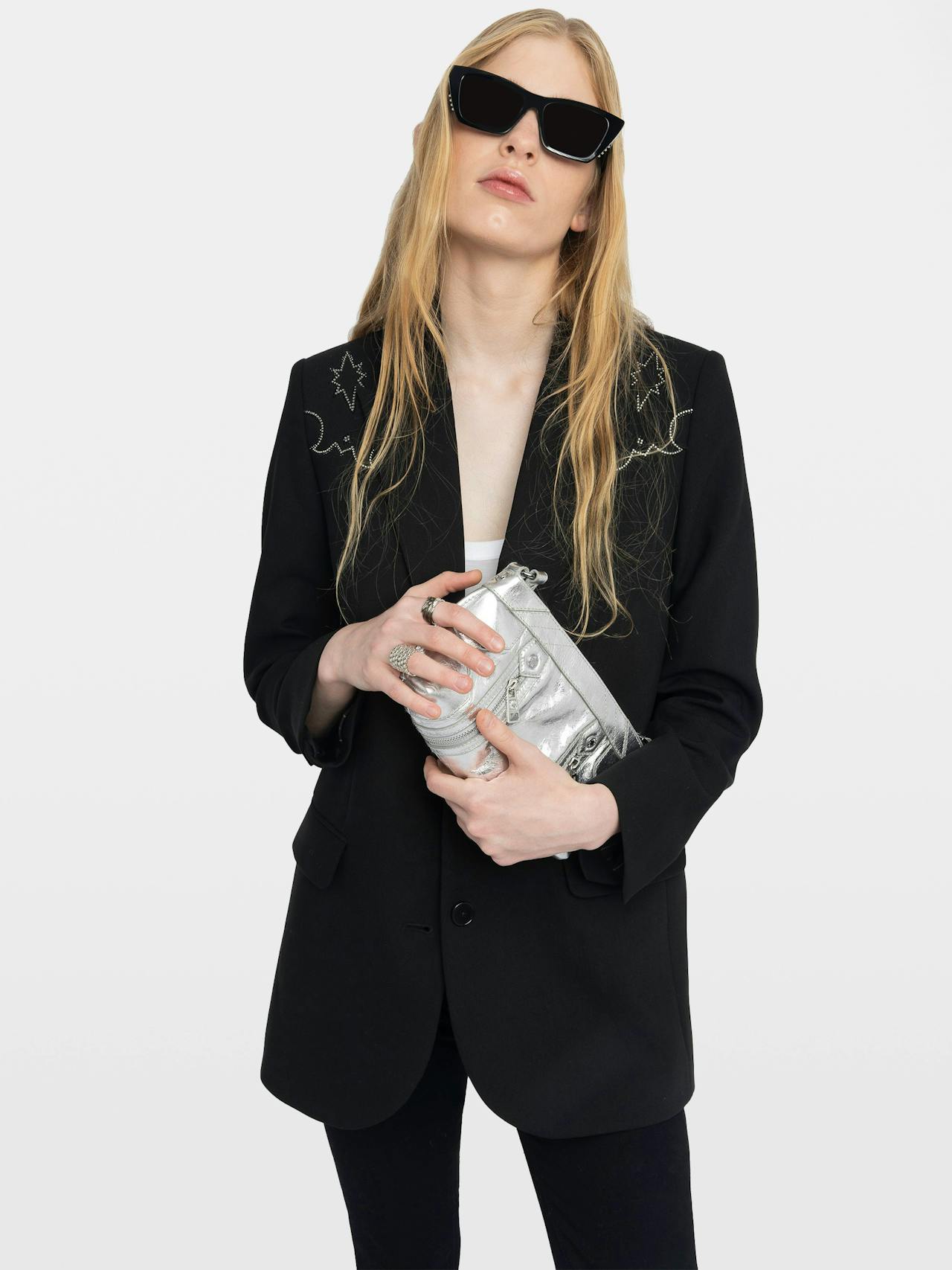 Viva Black Rhinestone Blazer