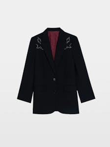 Viva Black Rhinestone Blazer