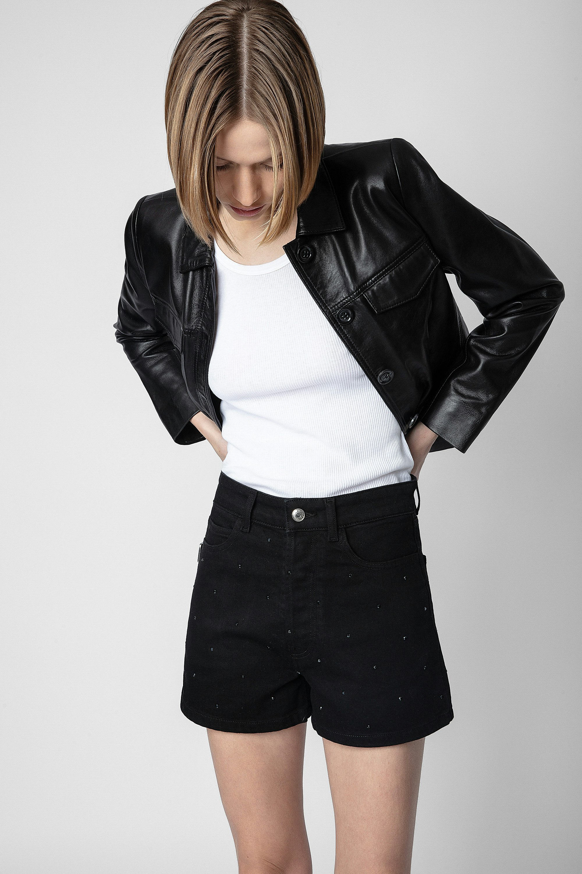 Sissi Denim Strass Shorts