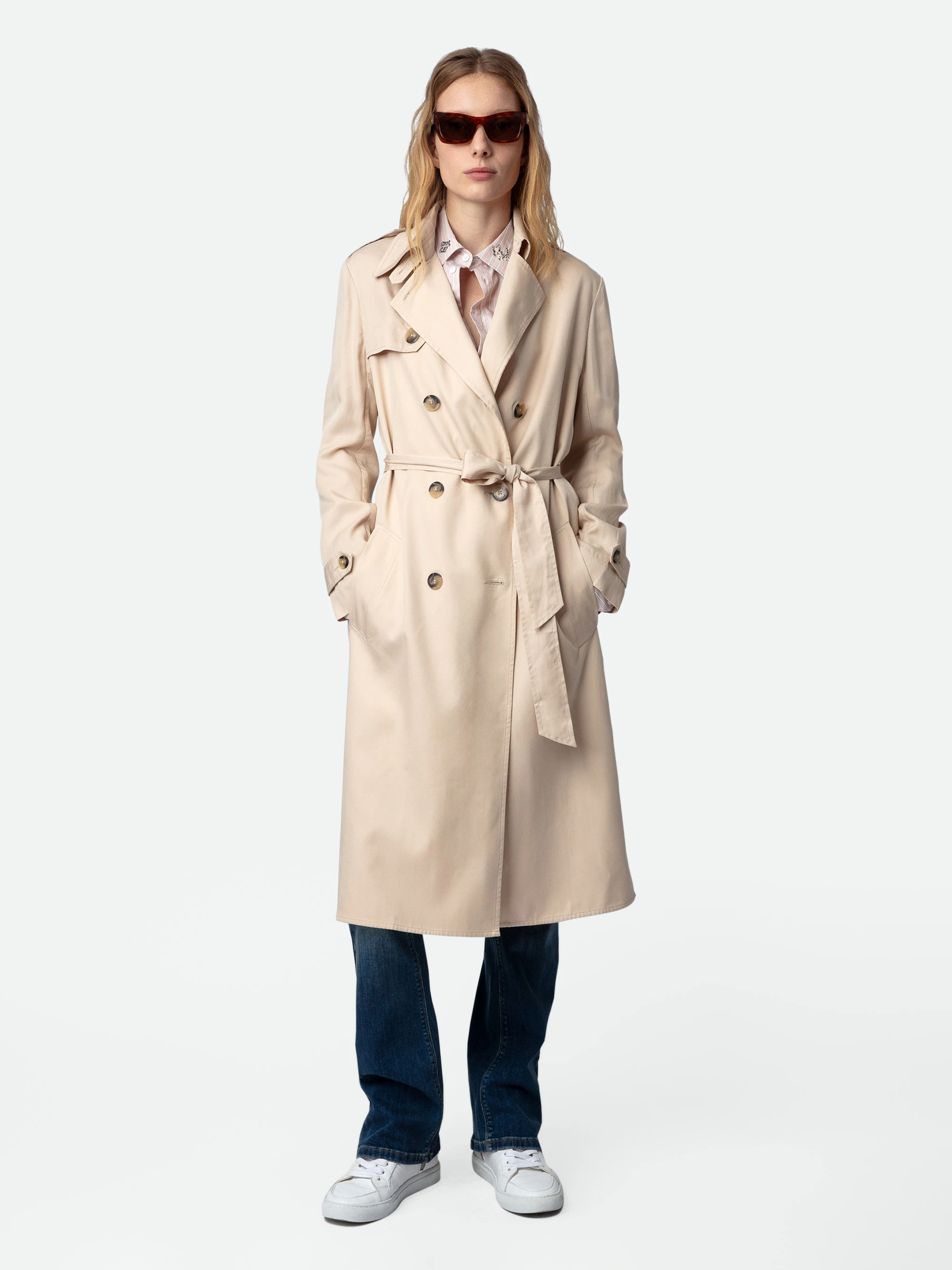 La Parisienne Trench Coat coat beige women | Zadig&Voltaire