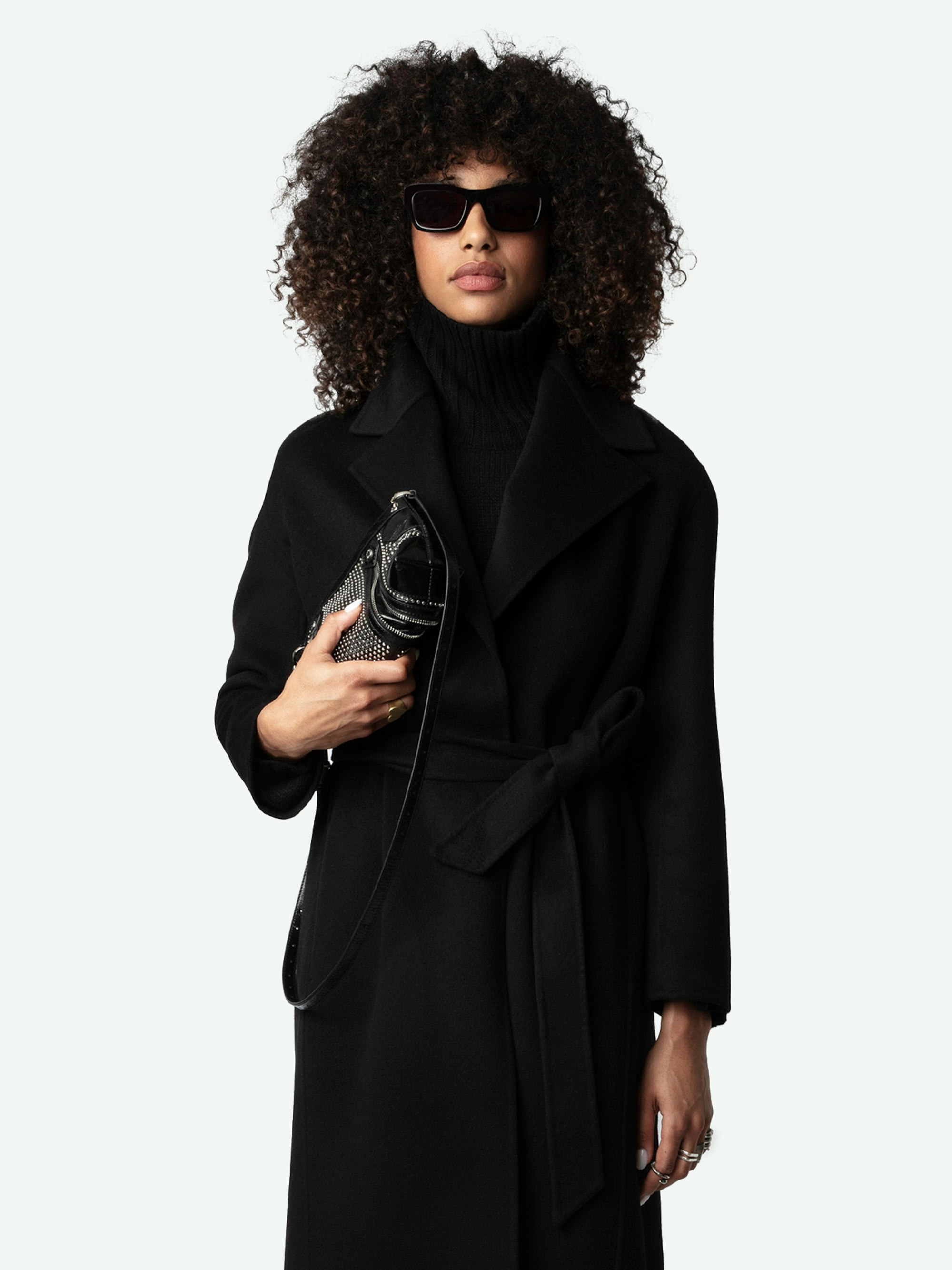 Meli Coat - Long Black Wool-Blended Coat | Zadig&Voltaire