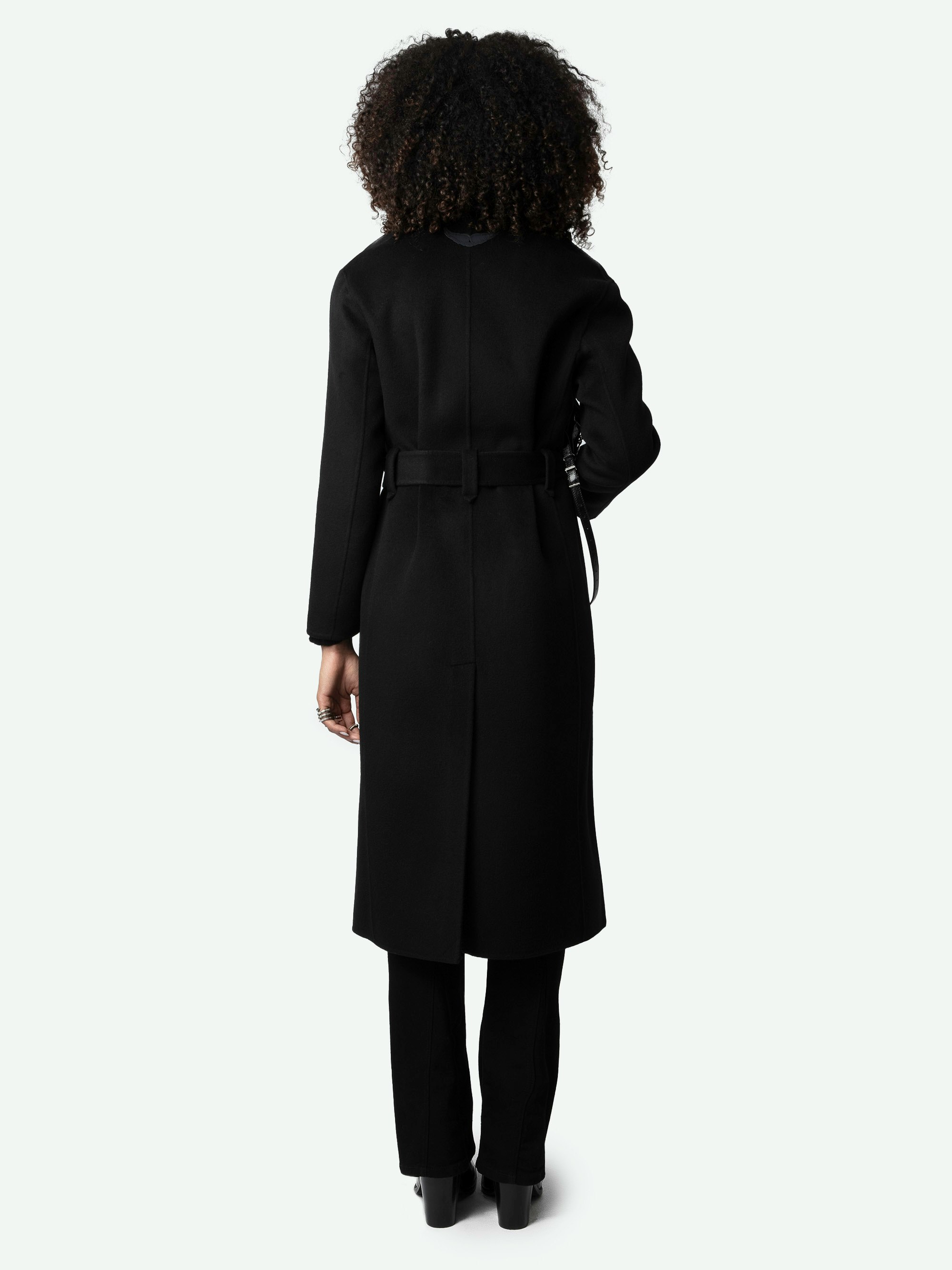 Meli Coat - Long Black Wool-Blended Coat | Zadig&Voltaire