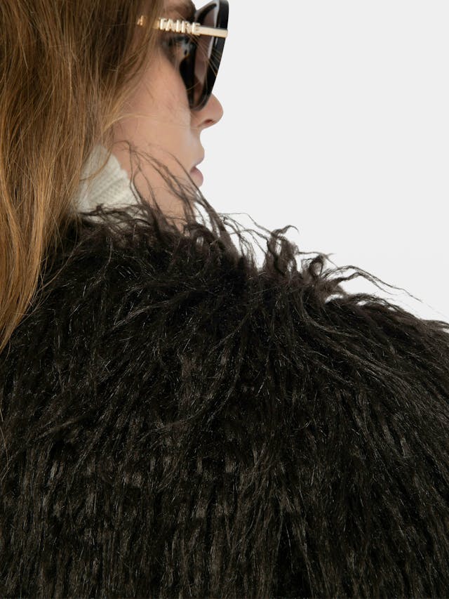 Freddie Curly Faux Fur Coat