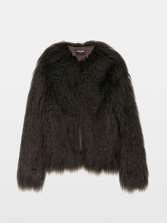 Freddie Curly Faux Fur Coat