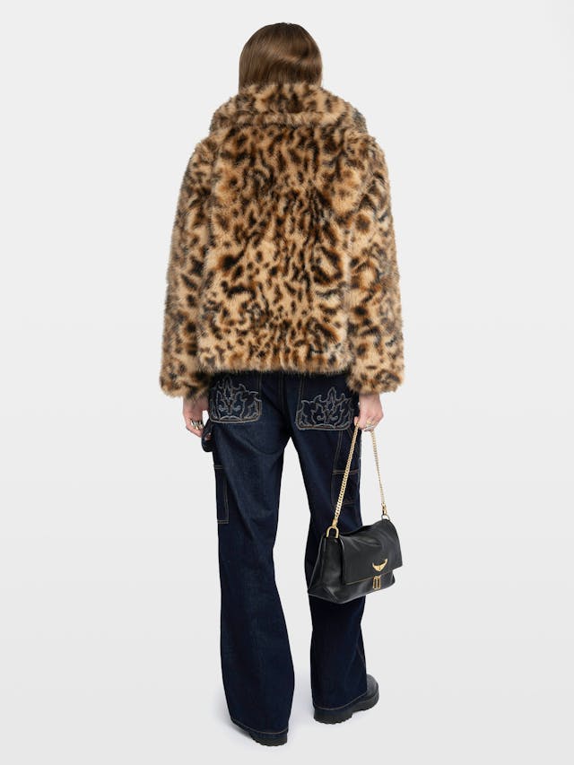 Finito Leopard Print Faux Fur Coat