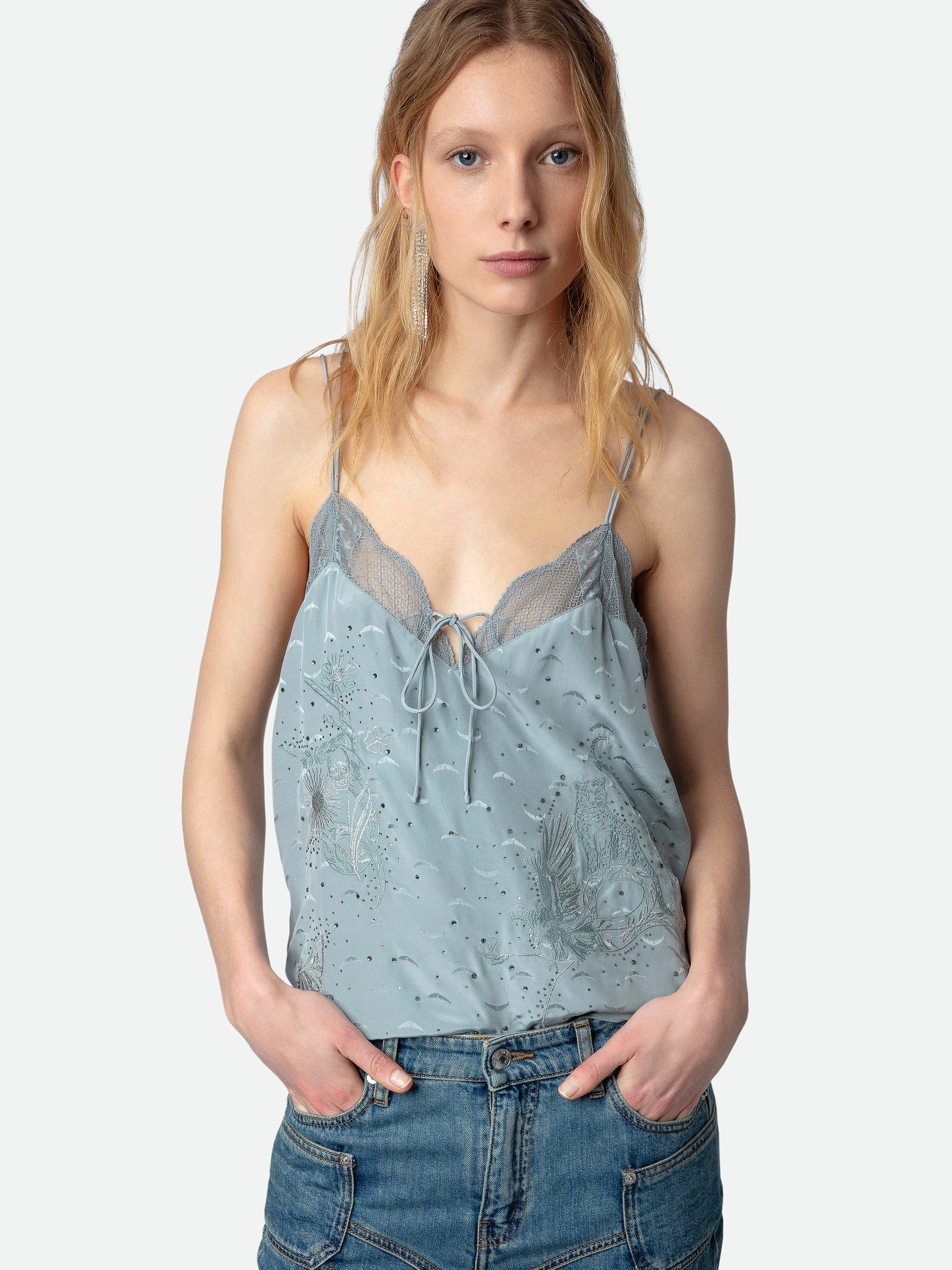 Capela Diamanté Silk Jacquard Camisole thumbnail 6