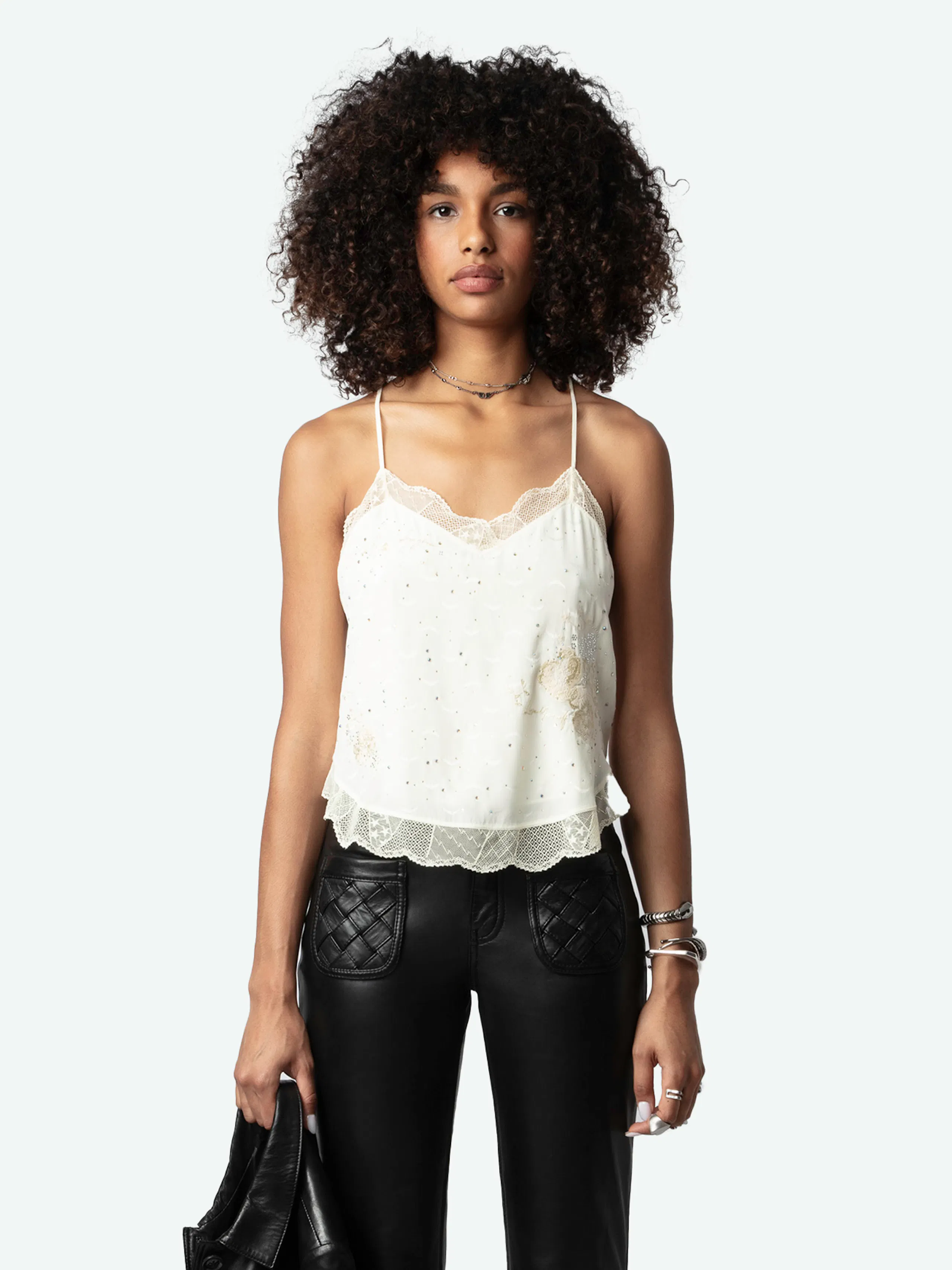 Caraco Claudy Wings Strass Soie Jacquard 3