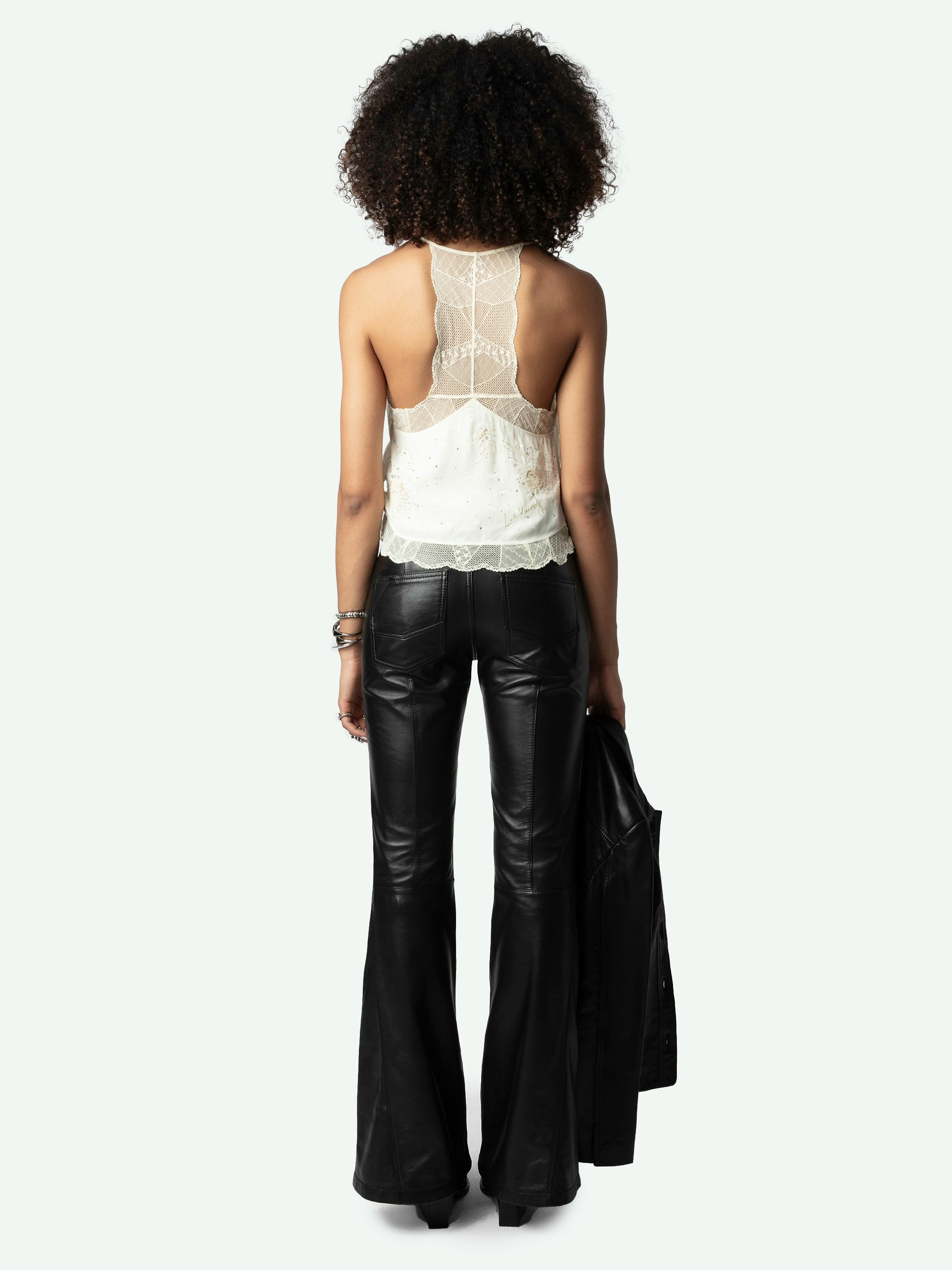 Claudy Diamanté Wings Silk Jacquard Camisole 2