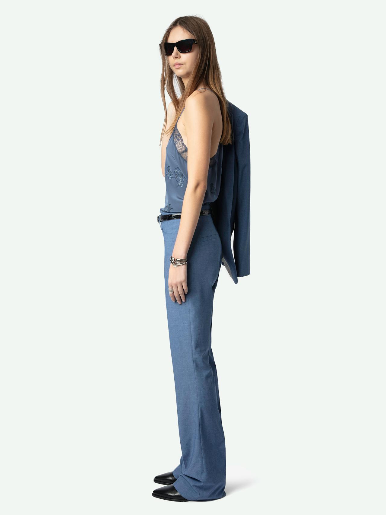 Christy Blue Silk Camisole 5