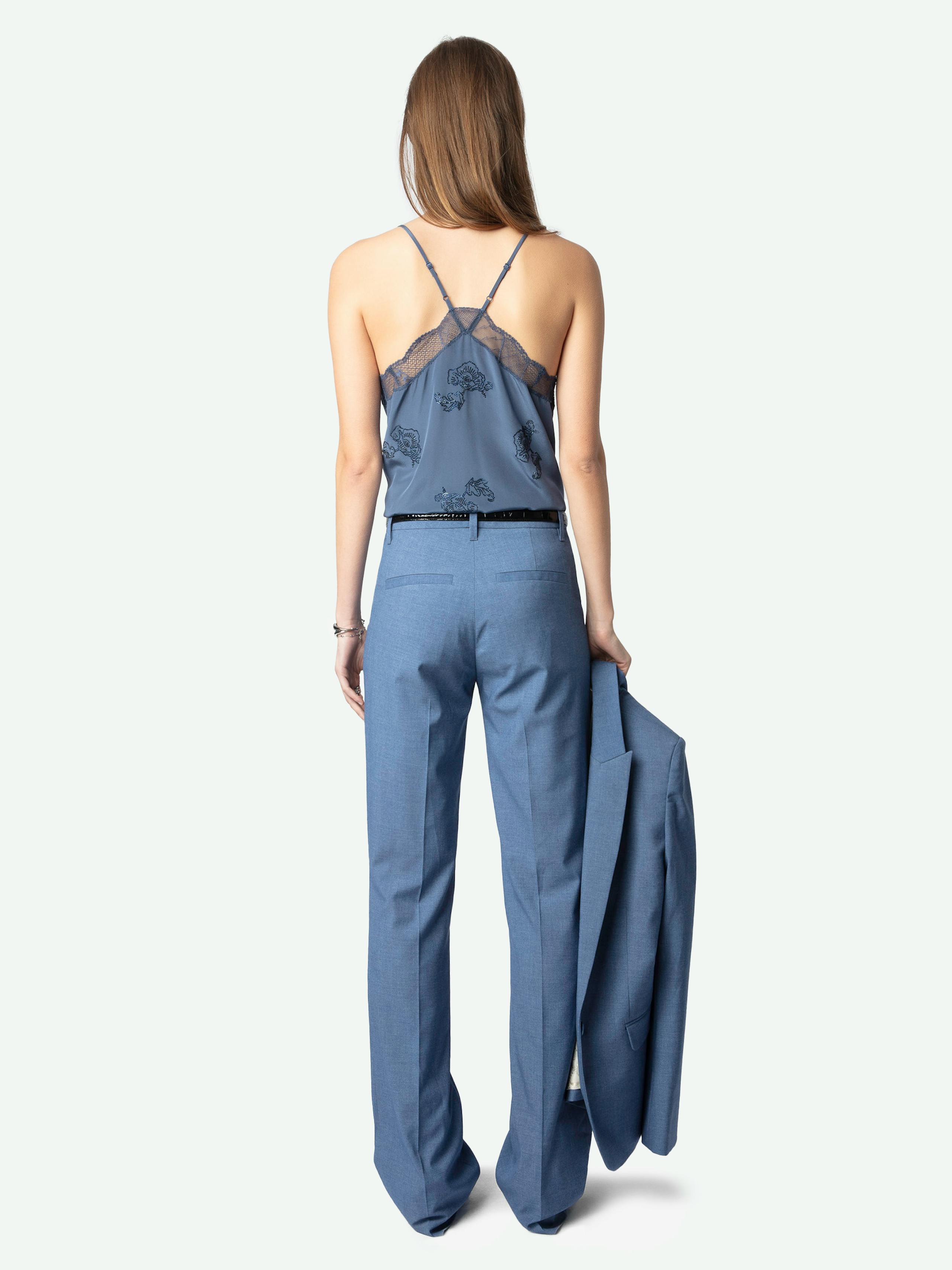 Christy Blue Silk Camisole 2