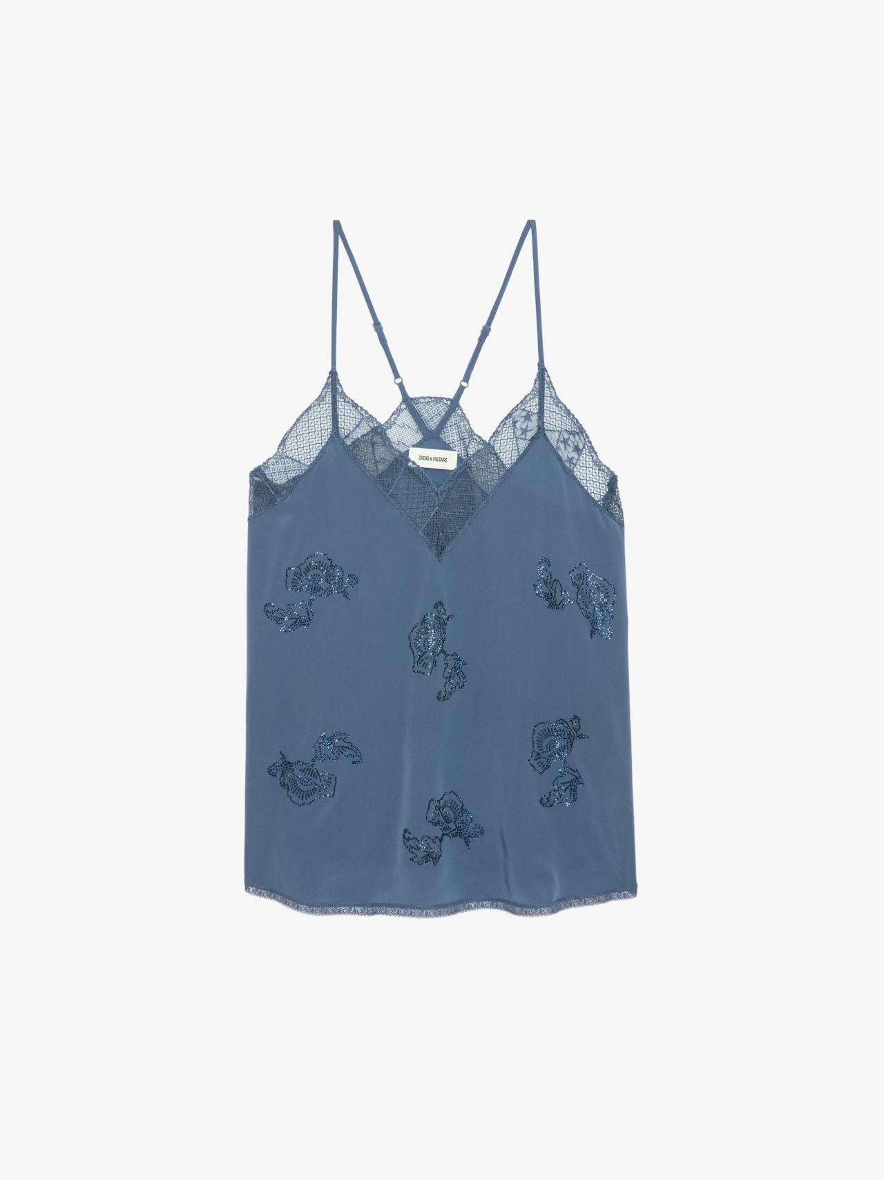 Christy Blue Silk Camisole 7