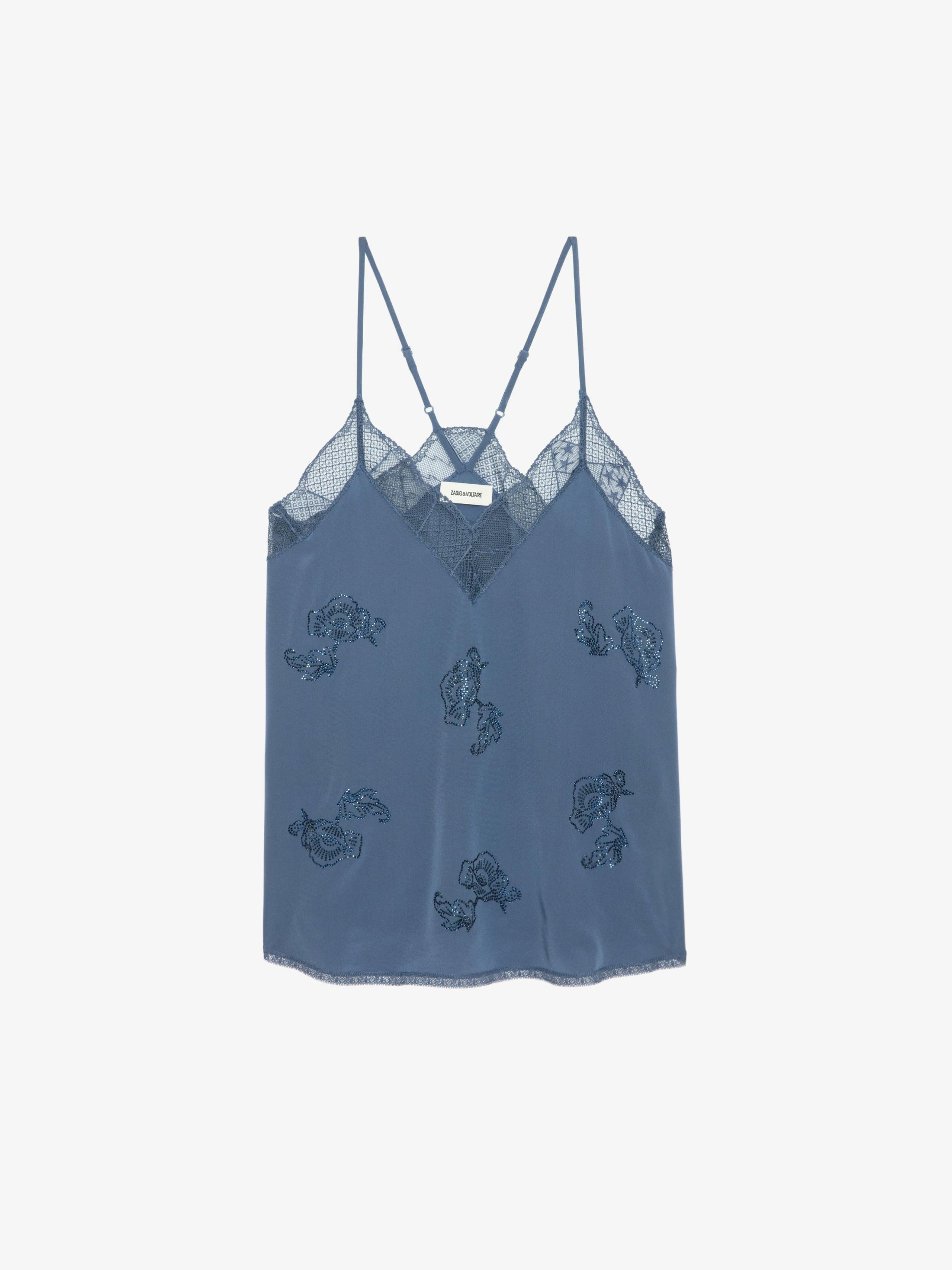Christy Blue Silk Camisole 7