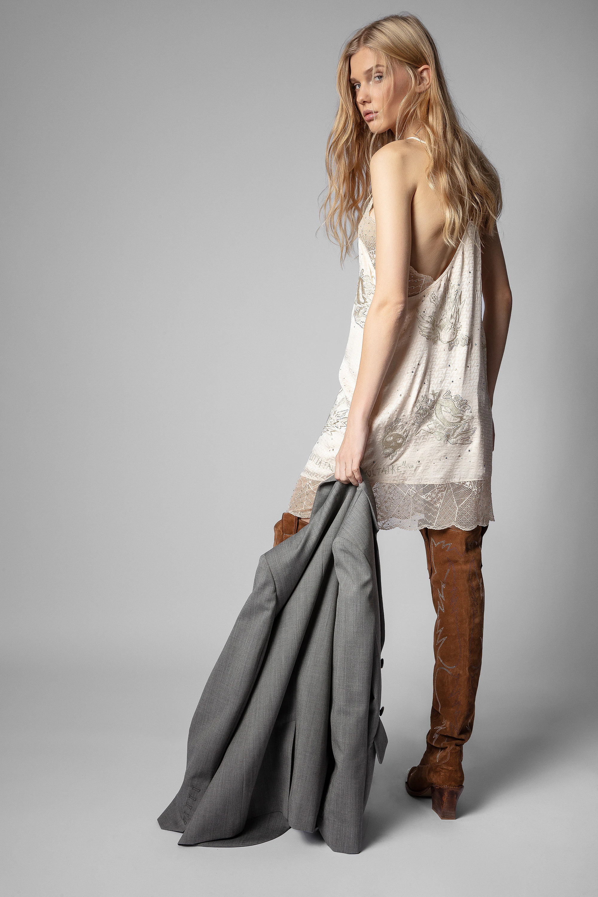 Robe Calissa Strass Soie thumbnail 4