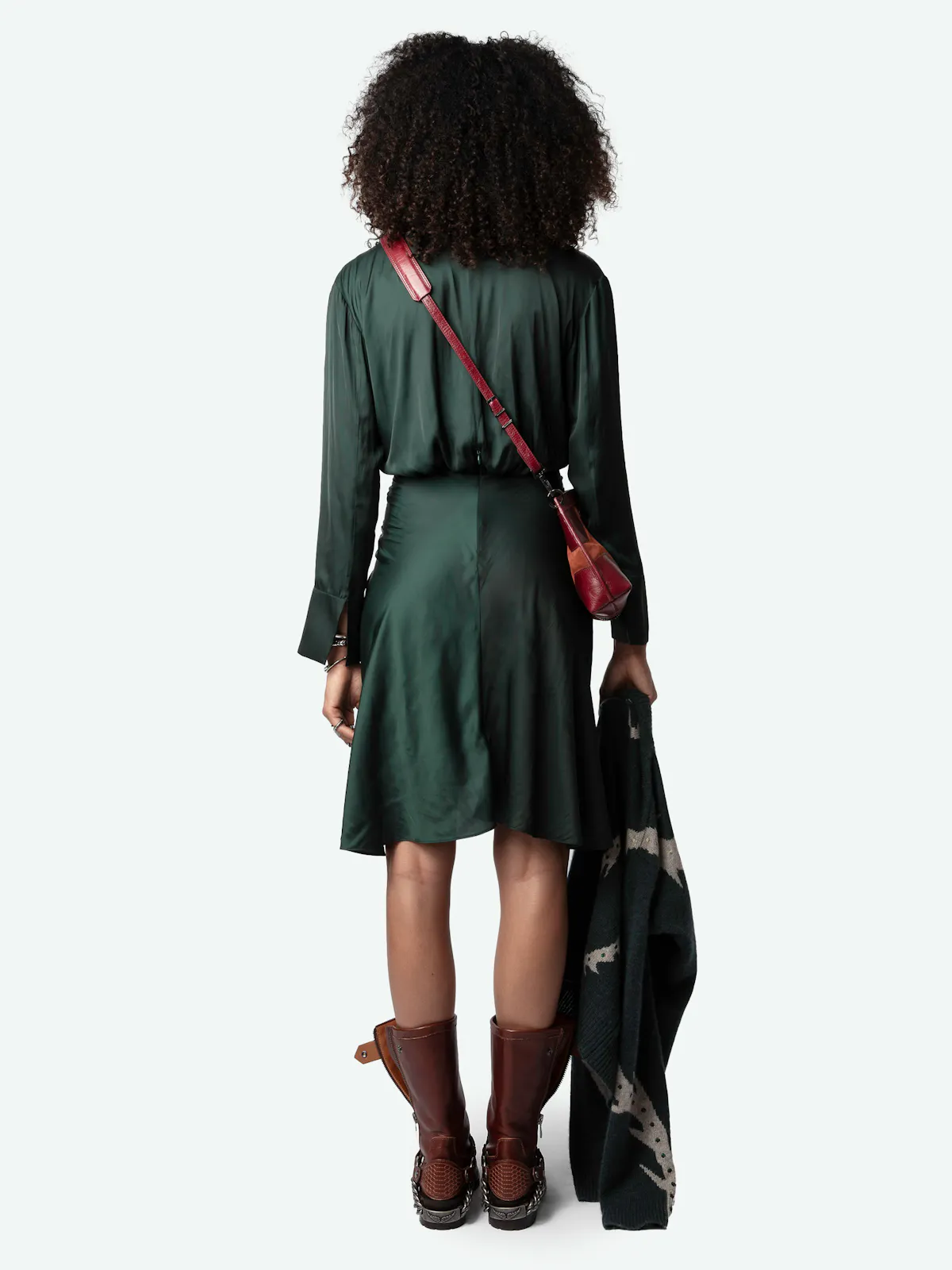 Rozo Satin Dress dress green women | Zadig&Voltaire Rozo Satin Dress dress green women | Zadig&Voltaire