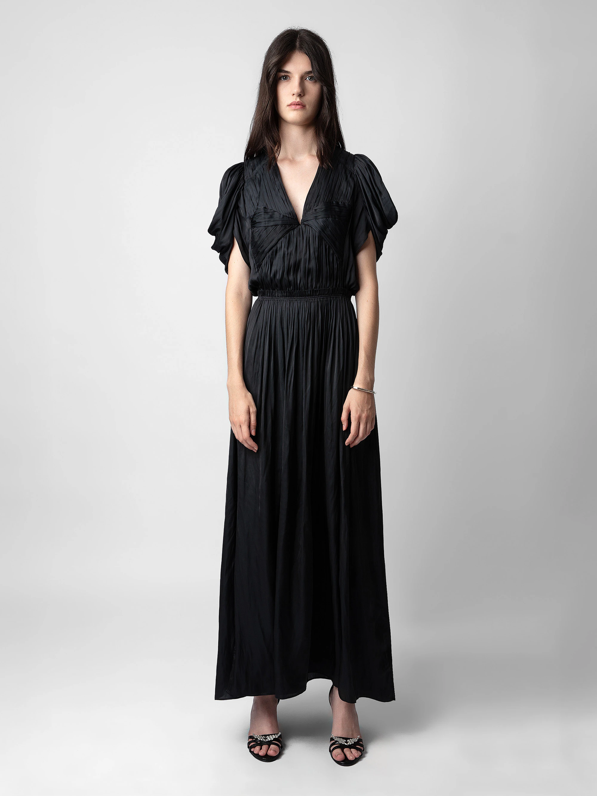 Reina Satin Dress dress black women | Zadig&Voltaire