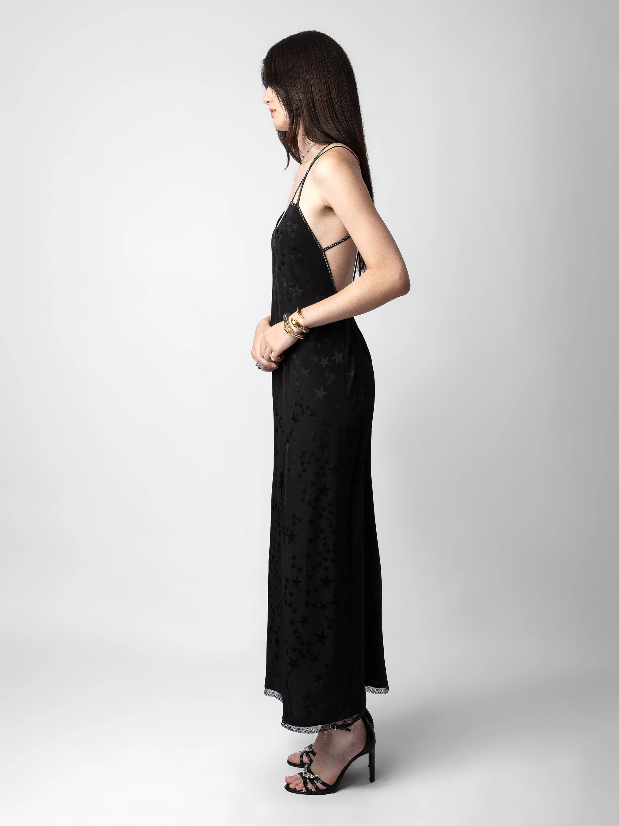 Rohal Jacquard Silk Dress dress black women | Zadig&Voltaire