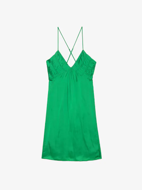 Elegant Green Satin Short Dress | Zadig&Voltaire Elegant Green Satin Short Dress | Zadig&Voltaire