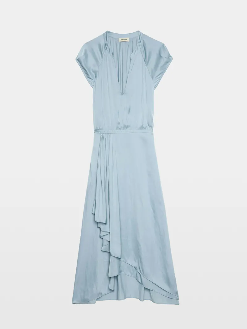 silk laundry asymmetrical ruffle dress Asymmetrical Silk Ruffle Dress