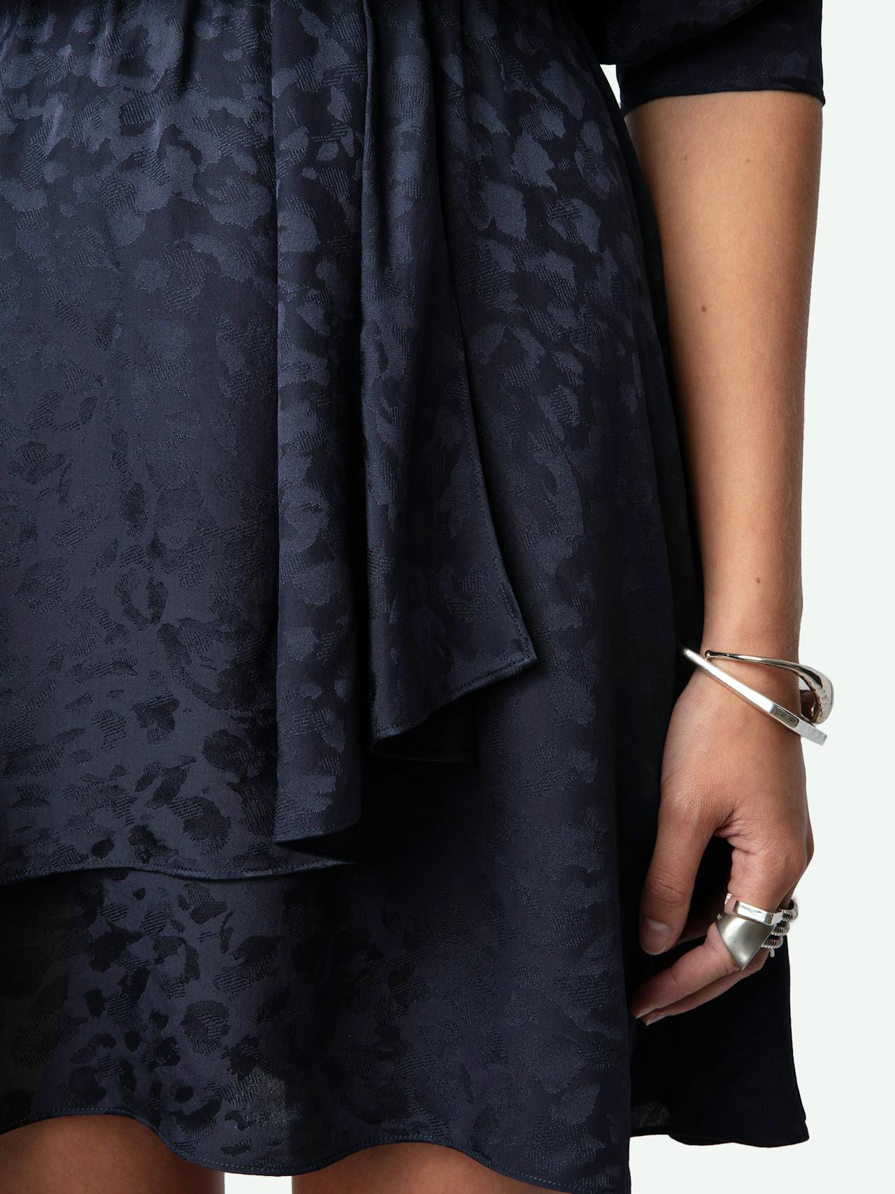 Vestido Rogers de Leopardo de Jacquard de Seda 6