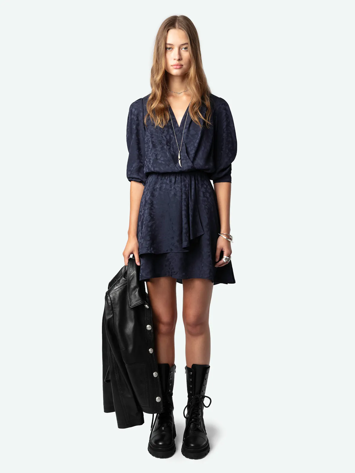Rogers Leopard Silk Jacquard Dress