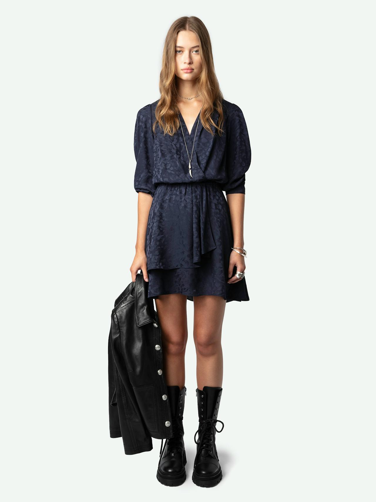 Vestido Rogers de Leopardo de Jacquard de Seda 1